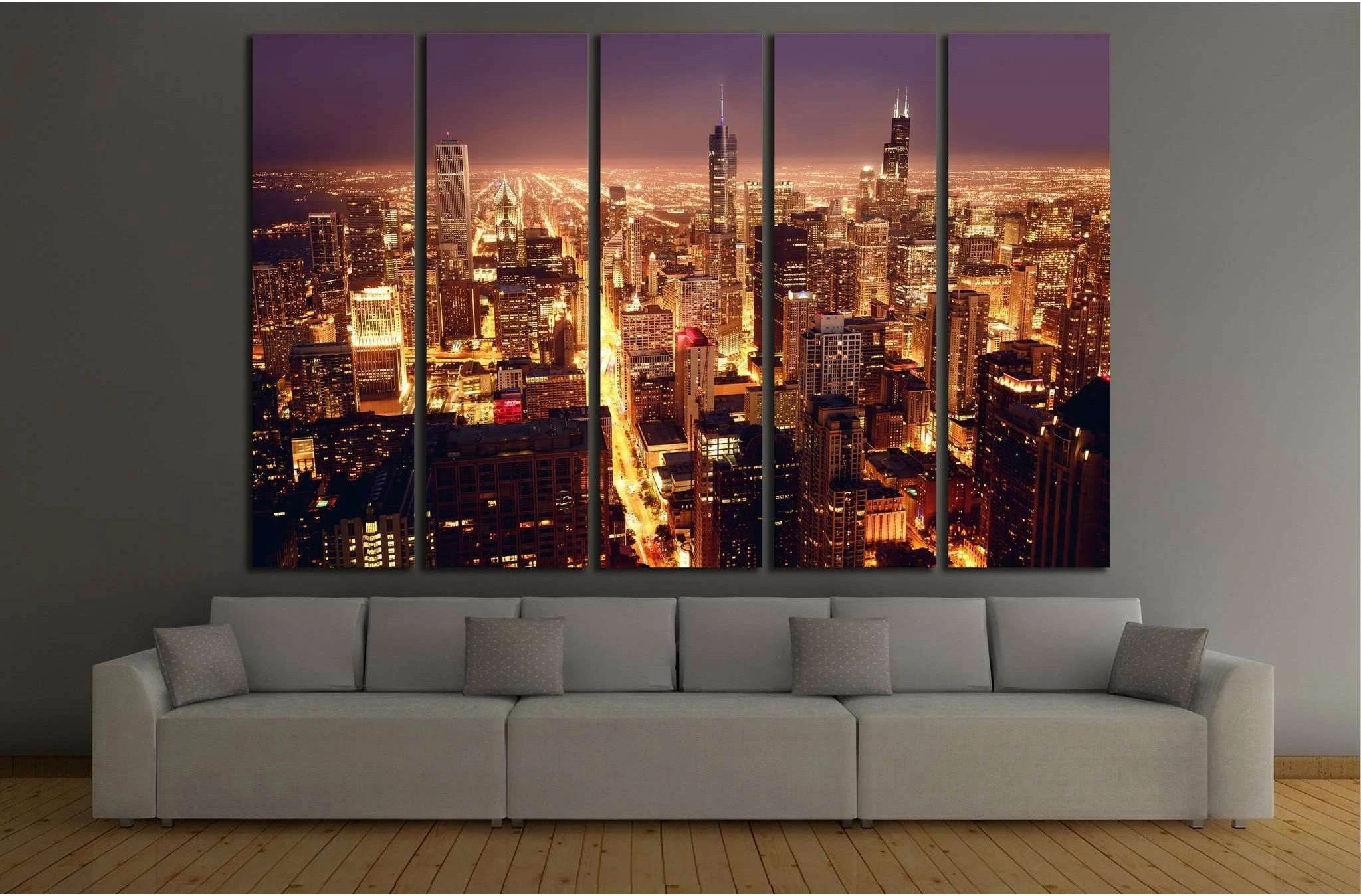Chicago, Illinois №240 Ready to Hang Canvas Print - Zellart Canvas Prints ALL_Products, wd-240
