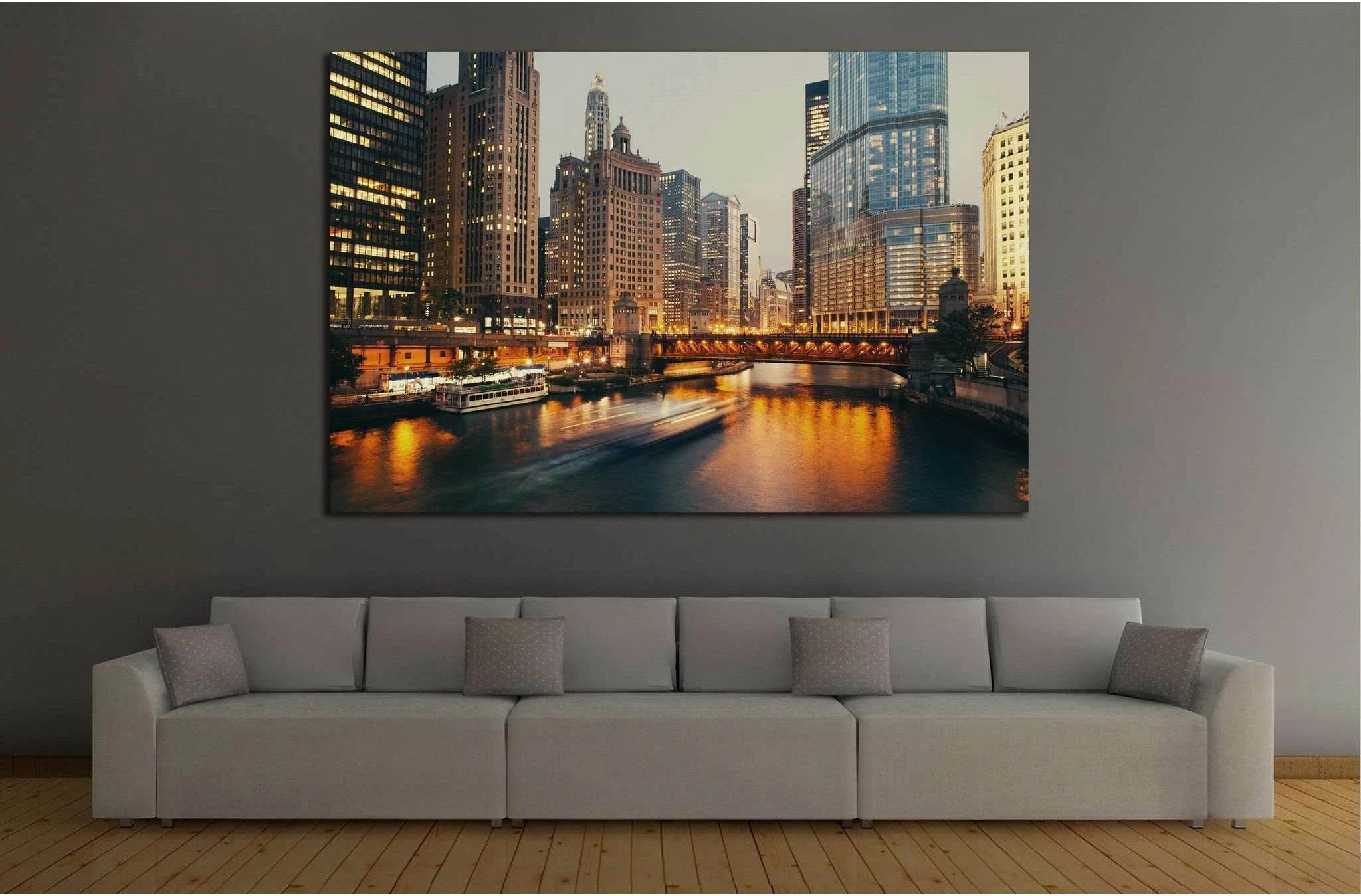 Chicago, Illinois №241 Ready to Hang Canvas Print - Zellart Canvas Prints ALL_Products, wd-241