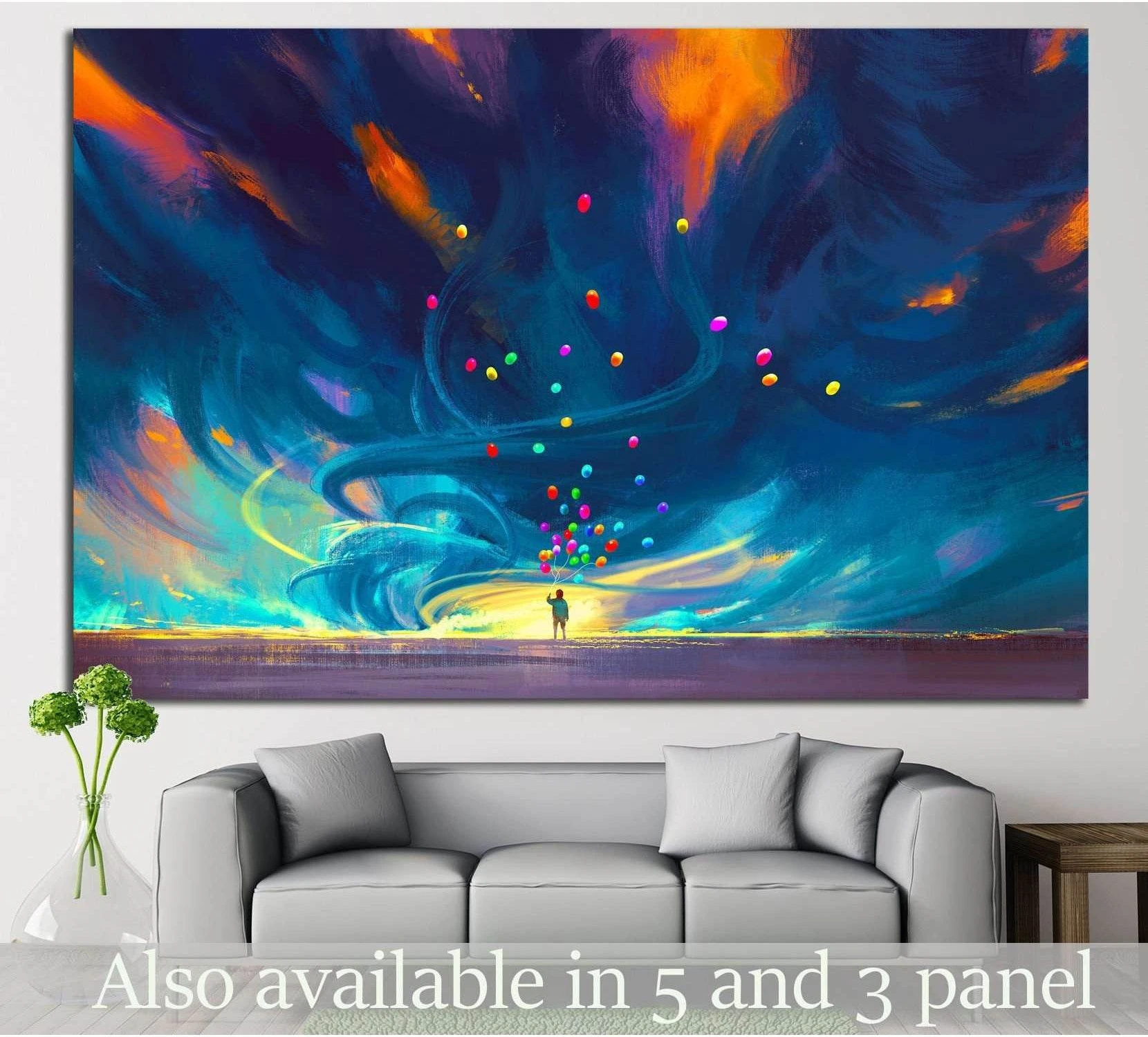 child holding balloons №709 Ready to Hang Canvas Print - Zellart Canvas Prints ALL_Products, s-709