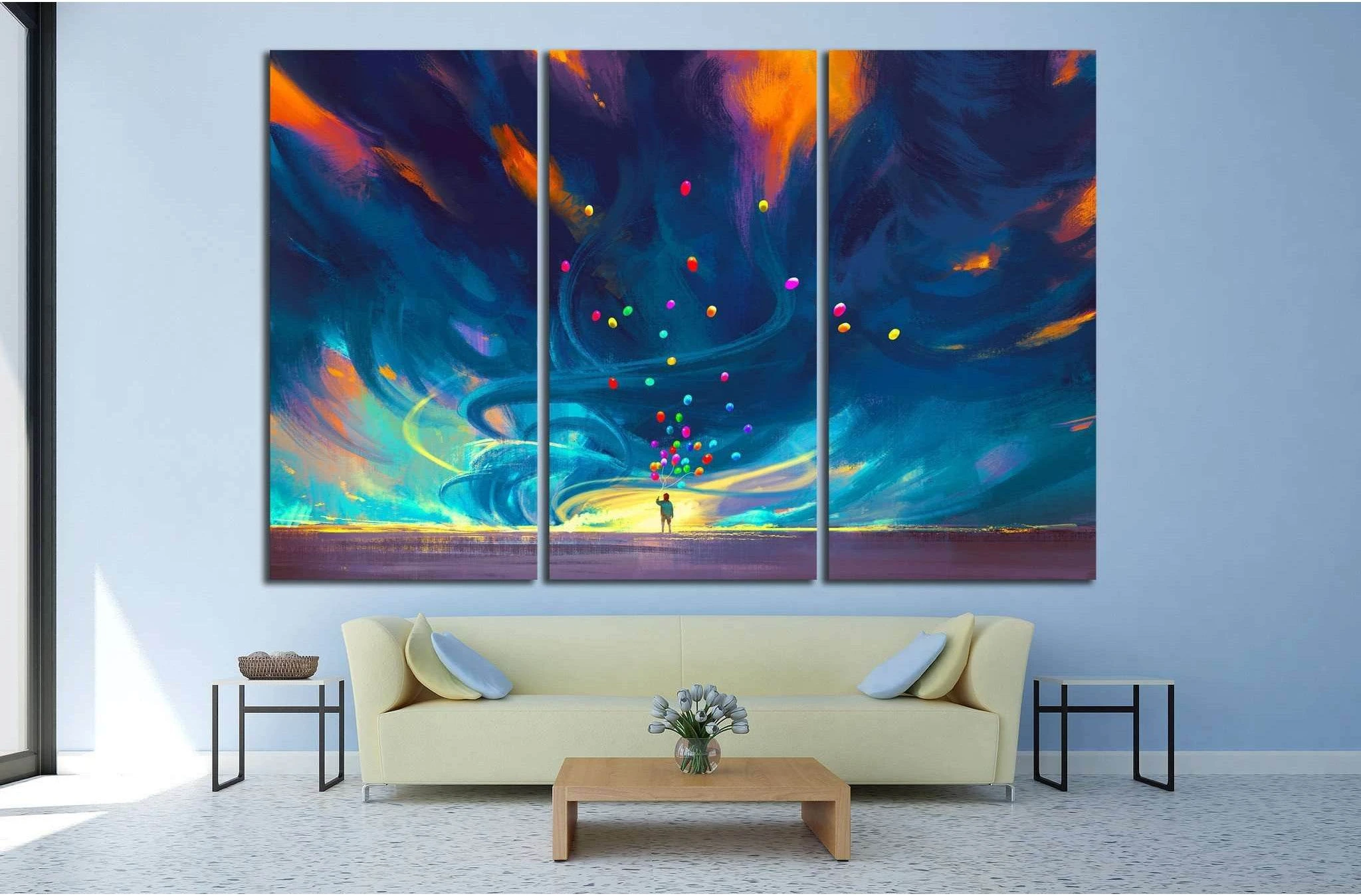 child holding balloons №709 Ready to Hang Canvas Print - Zellart Canvas Prints ALL_Products, s-709
