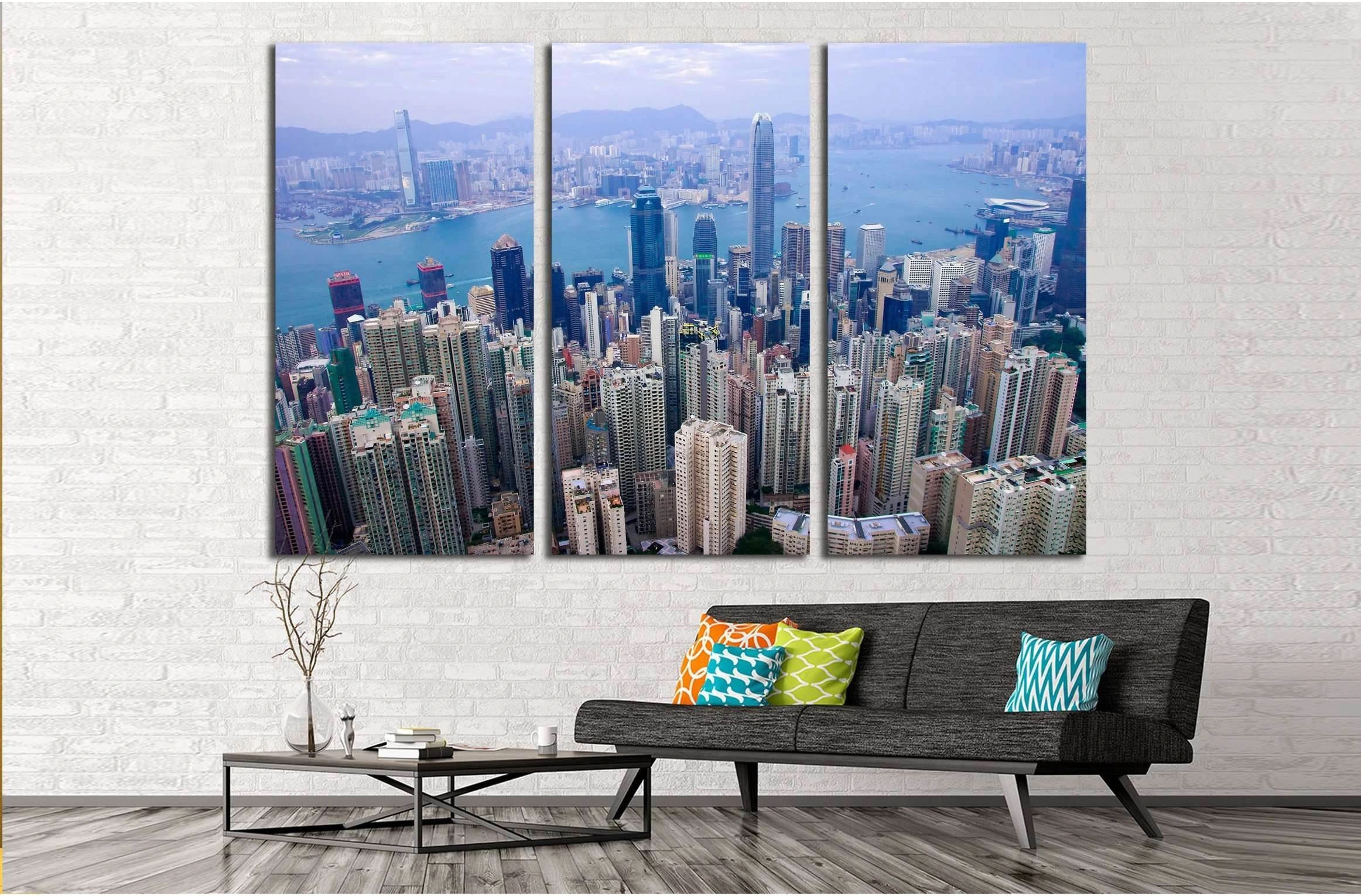 CHINA, Hong kong International Finance Centre, Hong Kong's tallest buildings №2249 Ready to Hang Canvas Print - Zellart Canvas Prints ALL_Products, s-2249