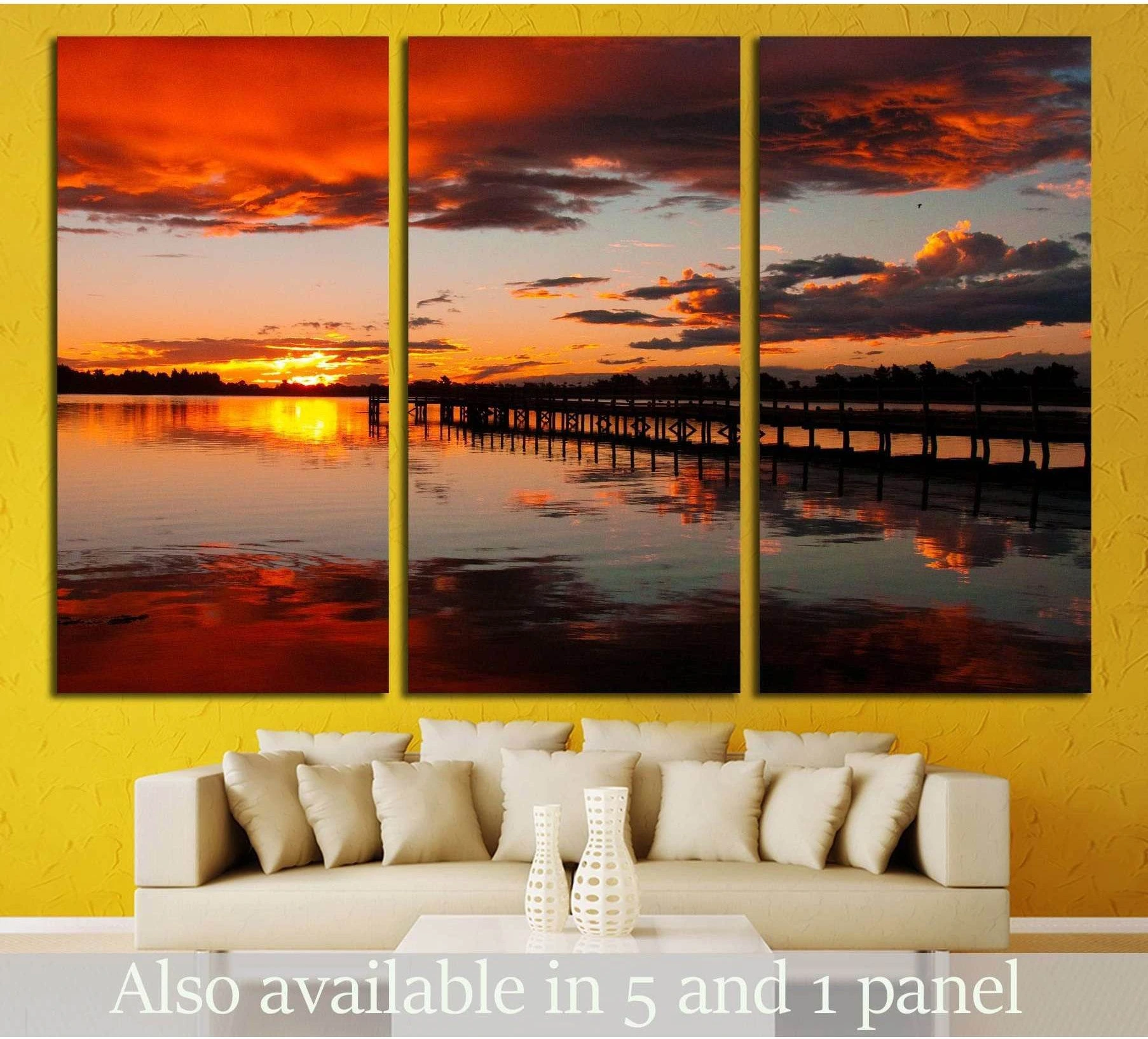 Christchurch New Zealand Sunset showing blue ocean wall art with water and coastal depth.