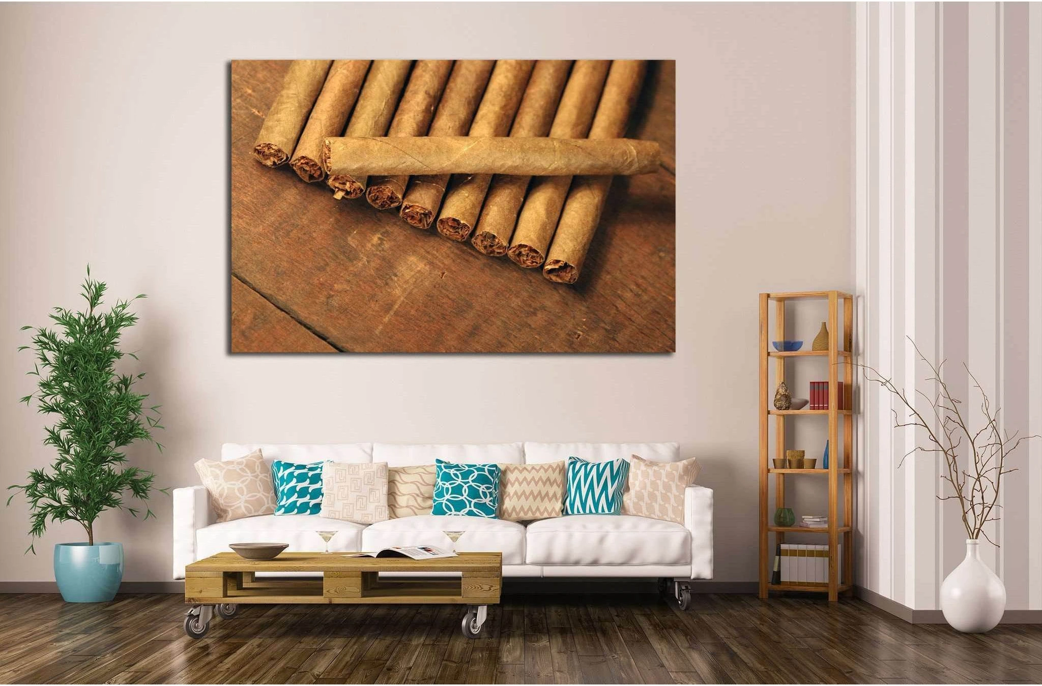 Cigar №519 Ready to Hang Canvas Print - Zellart Canvas Prints ALL_Products, s-519
