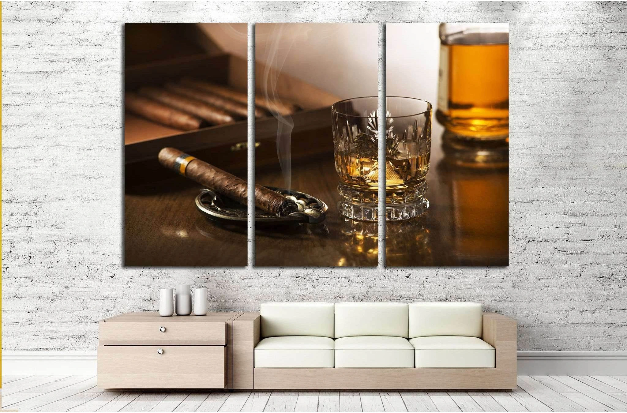 Cigar and Smoke №538 Ready to Hang Canvas Print - Zellart Canvas Prints ALL_Products, s-538