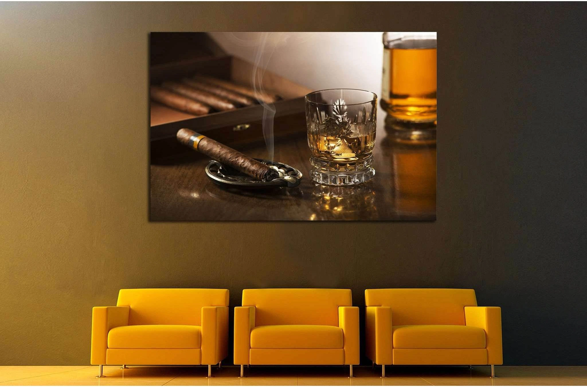 Cigar and Smoke №538 Ready to Hang Canvas Print - Zellart Canvas Prints ALL_Products, s-538