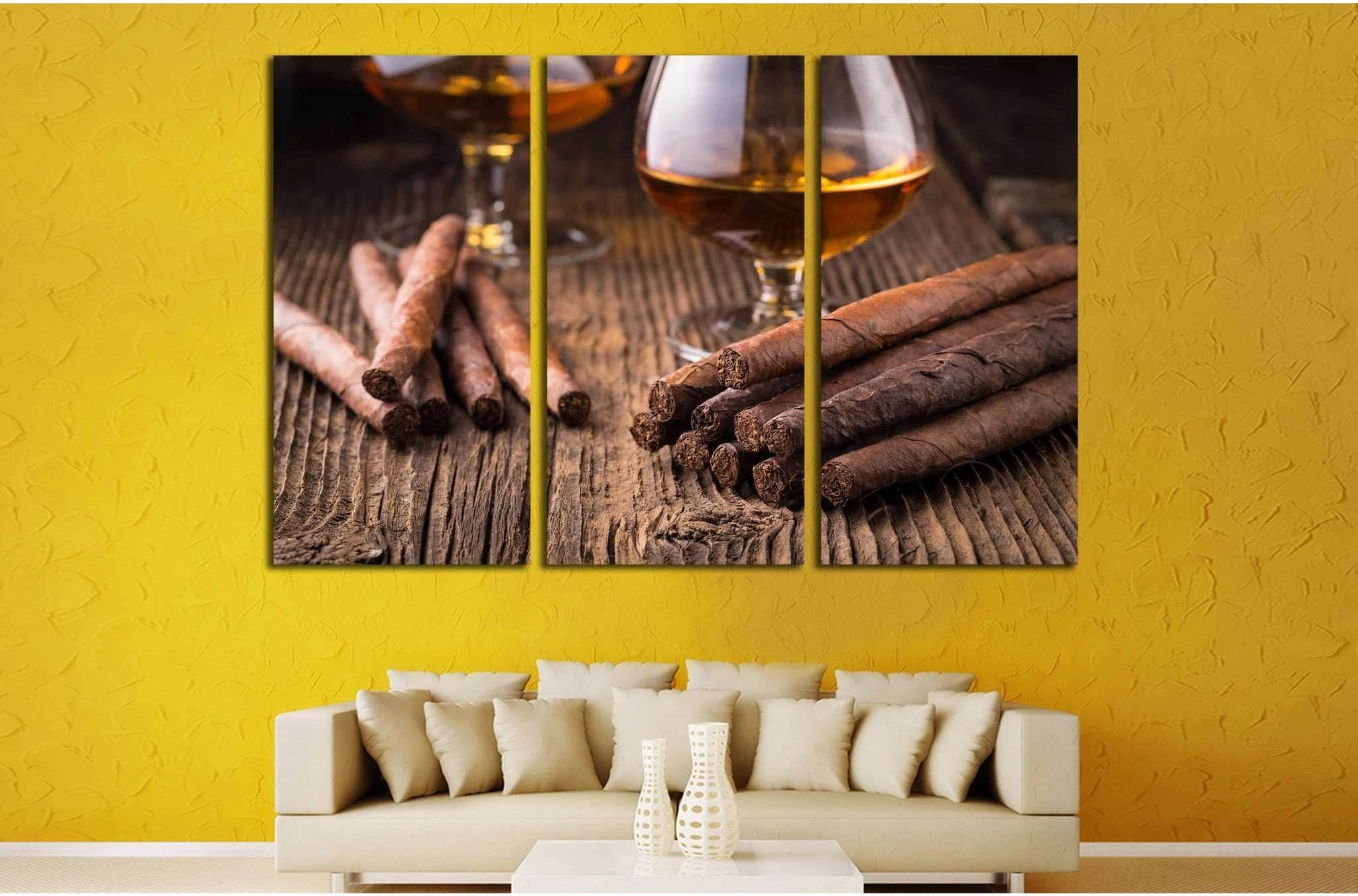 Cigar and Whiskey №531 Ready to Hang Canvas Print - Zellart Canvas Prints ALL_Products, s-531