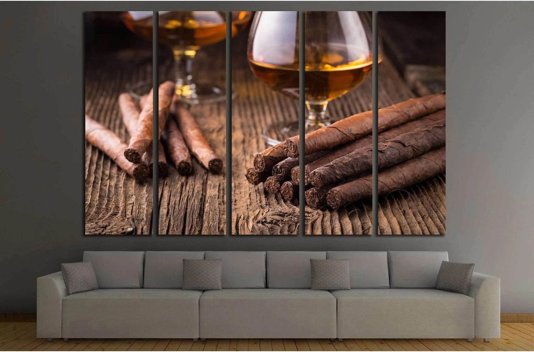 Cigar and Whiskey №531 Ready to Hang Canvas Print - Zellart Canvas Prints ALL_Products, s-531