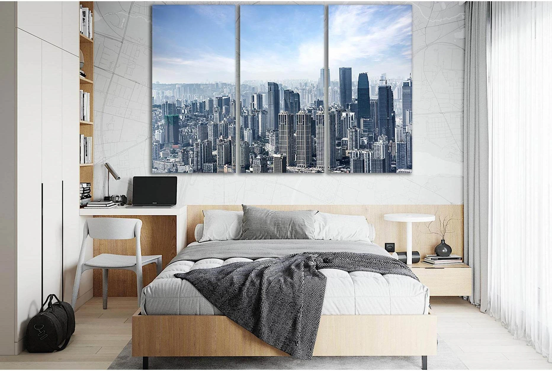 City Buildings Skyline №SL372 Ready to Hang Canvas Print - Zellart Canvas Prints 0new, ALL_Products, Cityscapes & Skylines