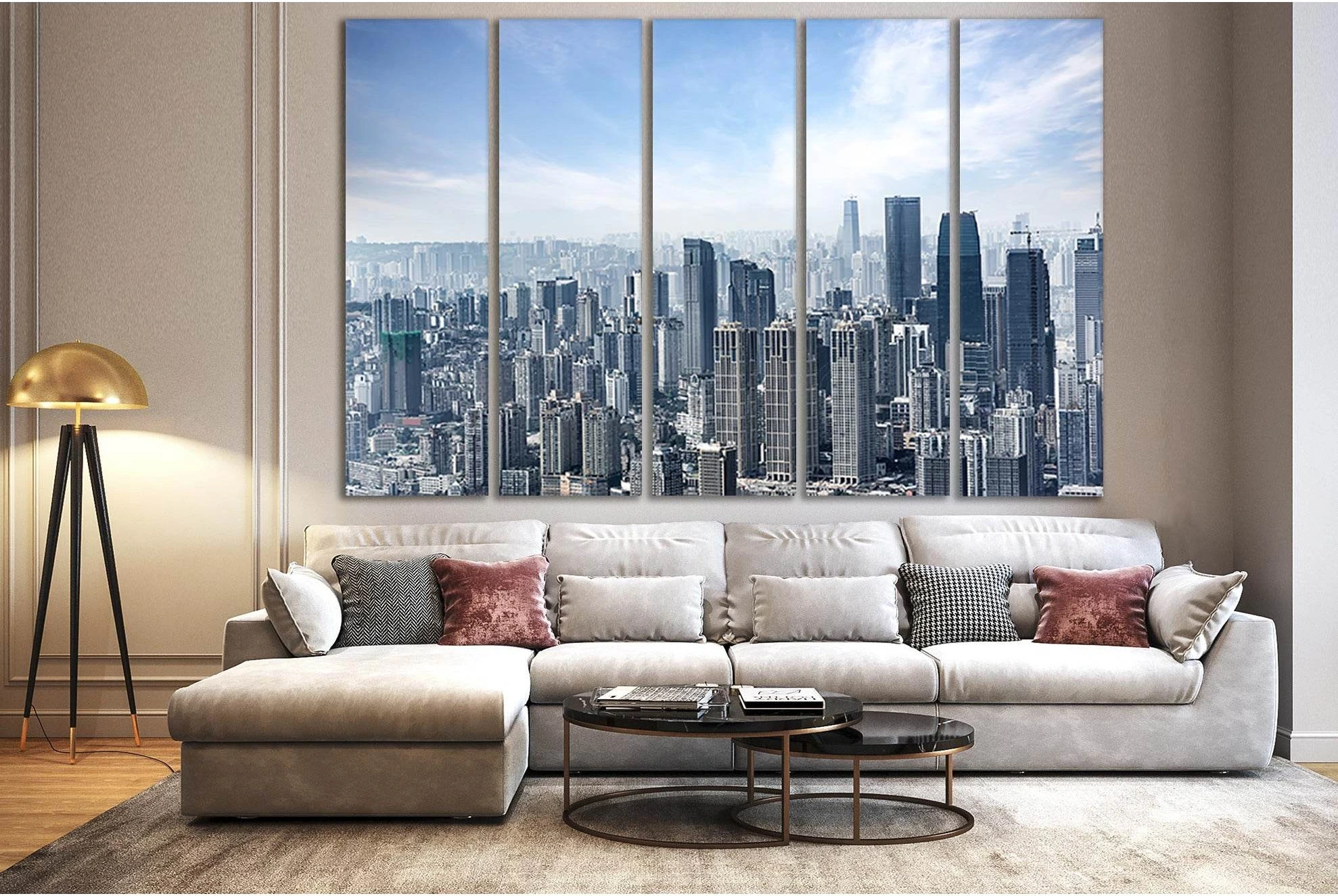City Buildings Skyline №SL372 Ready to Hang Canvas Print - Zellart Canvas Prints 0new, ALL_Products, Cityscapes & Skylines