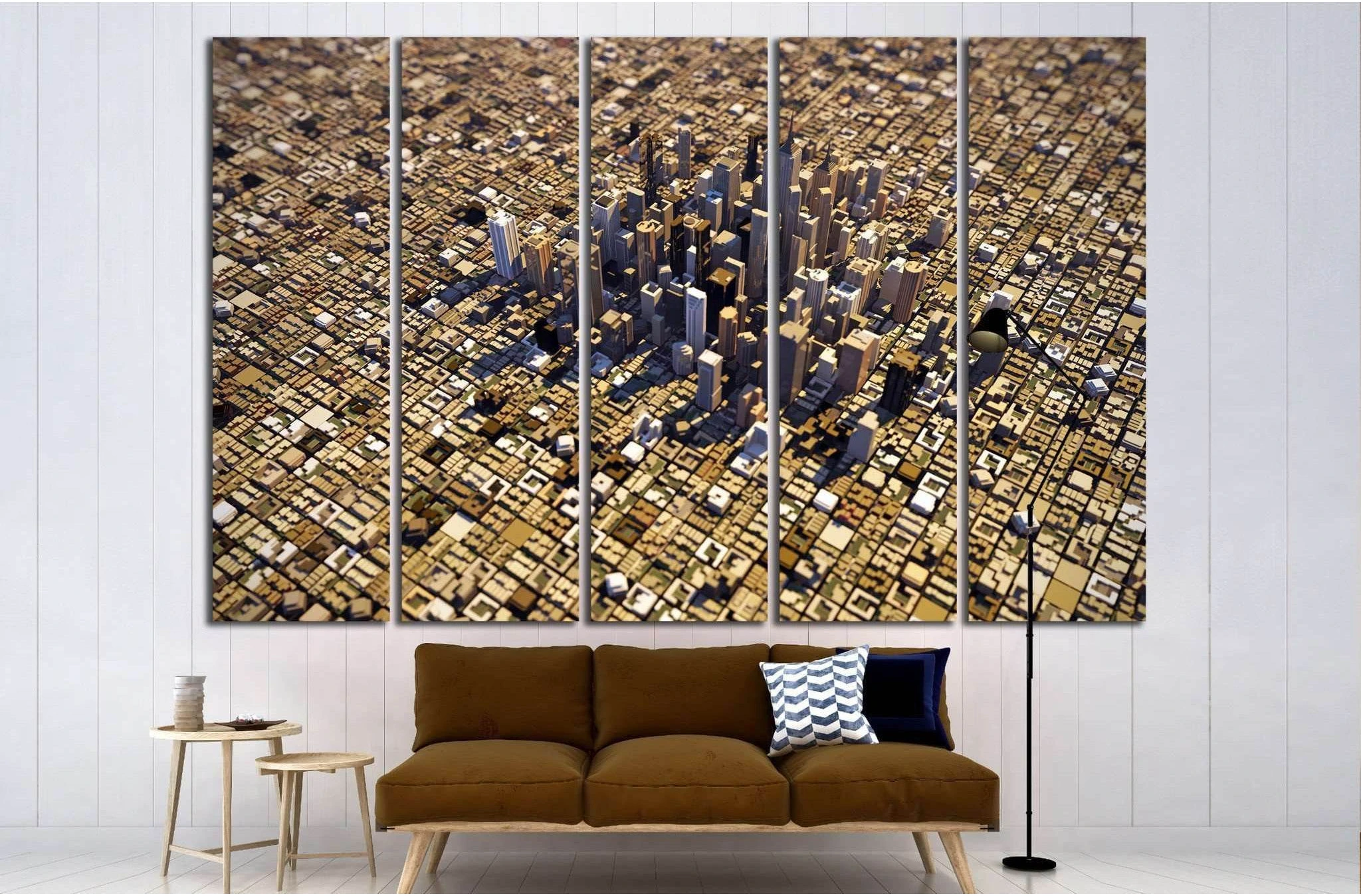 city downtown №1509 Ready to Hang Canvas Print - Zellart Canvas Prints ALL_Products, s-1509