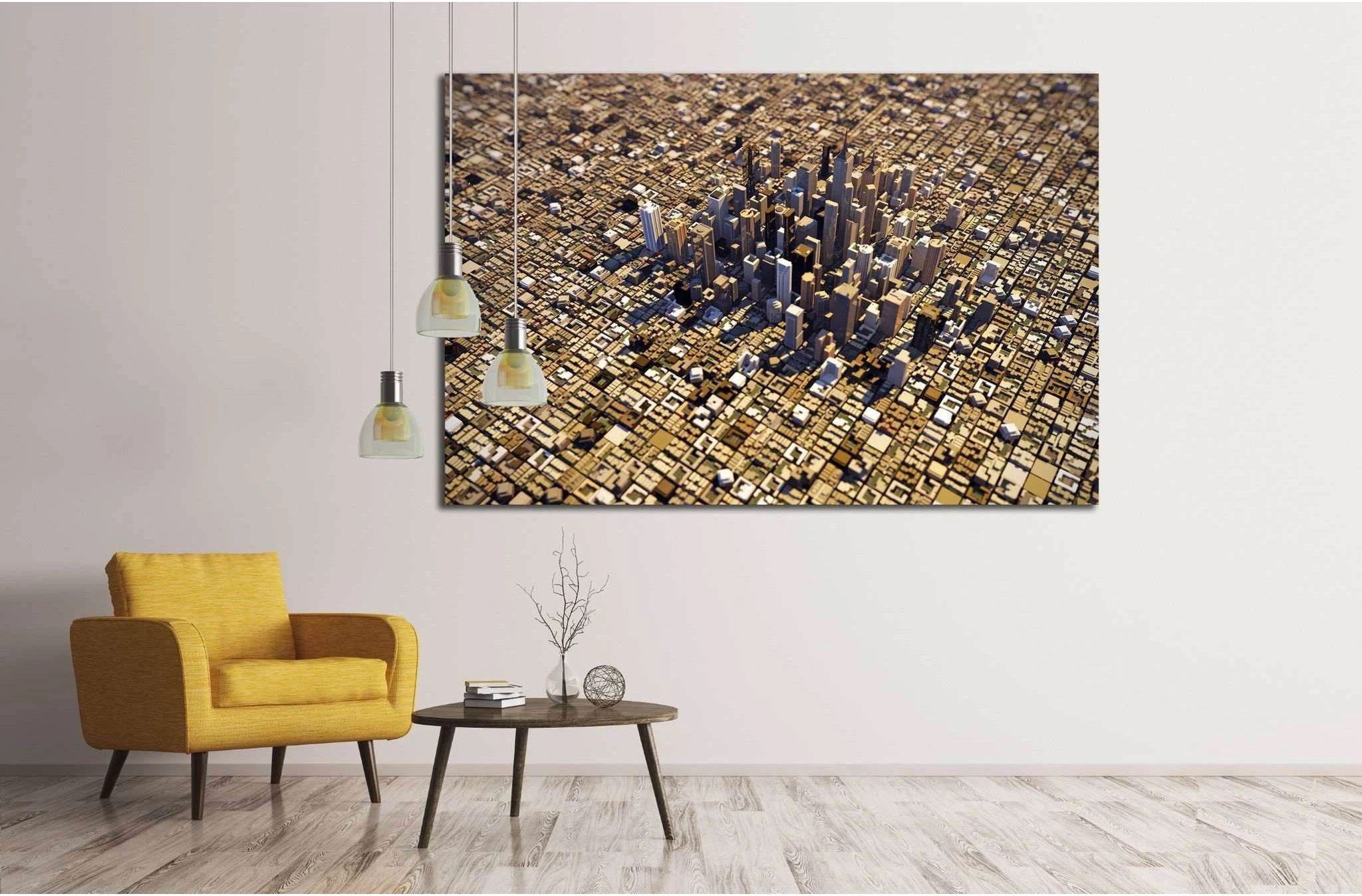 city downtown №1509 Ready to Hang Canvas Print - Zellart Canvas Prints ALL_Products, s-1509