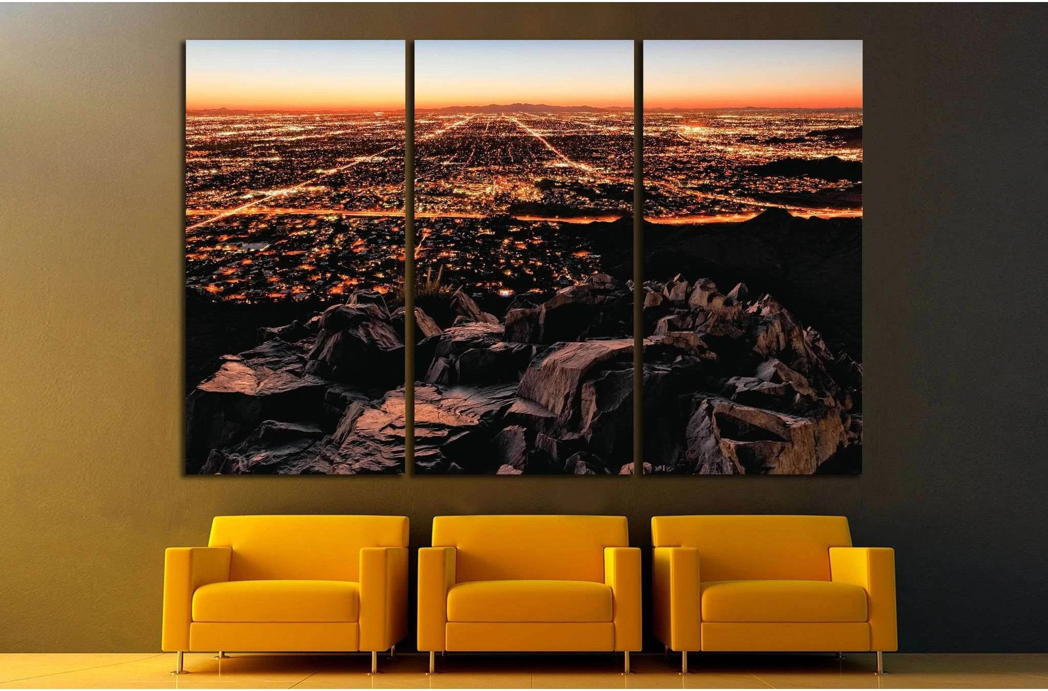 City Lights, mountain view №1006 Ready to Hang Canvas Print - Zellart Canvas Prints ALL_Products, s-1006