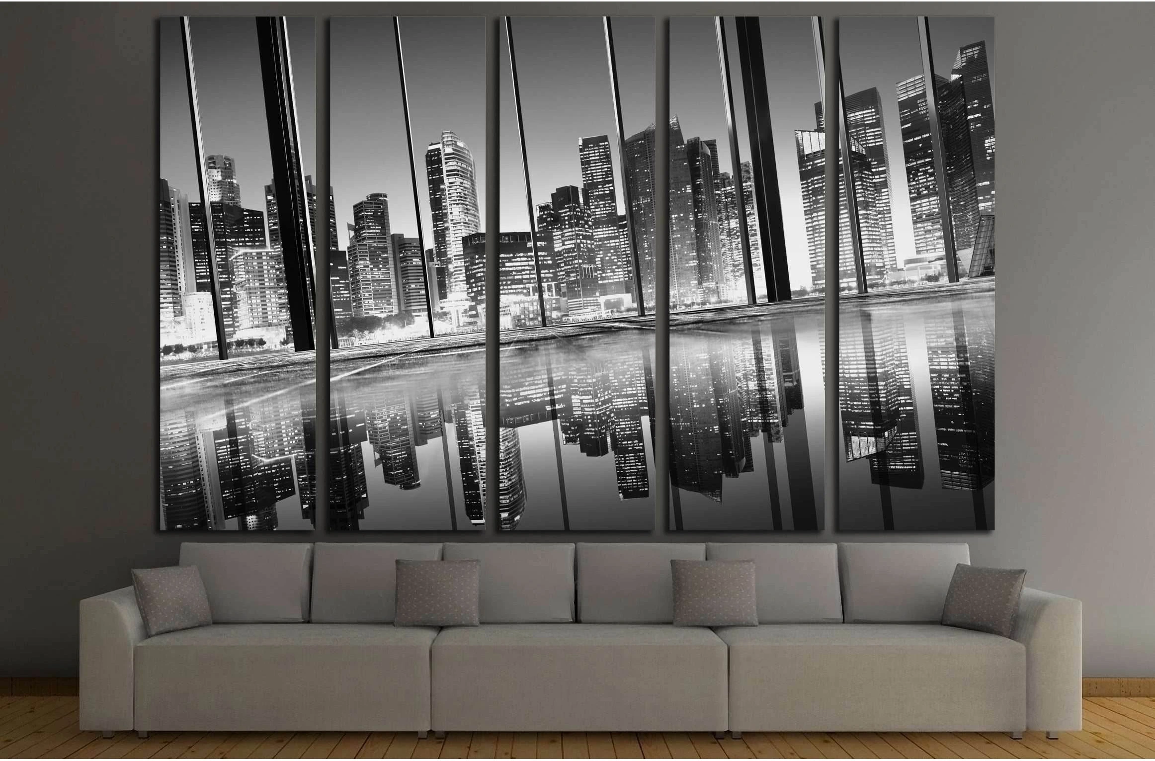 City Lights Urban Scenic View Buildings №3030 Ready to Hang Canvas Print - Zellart Canvas Prints ALL_Products, s-3030