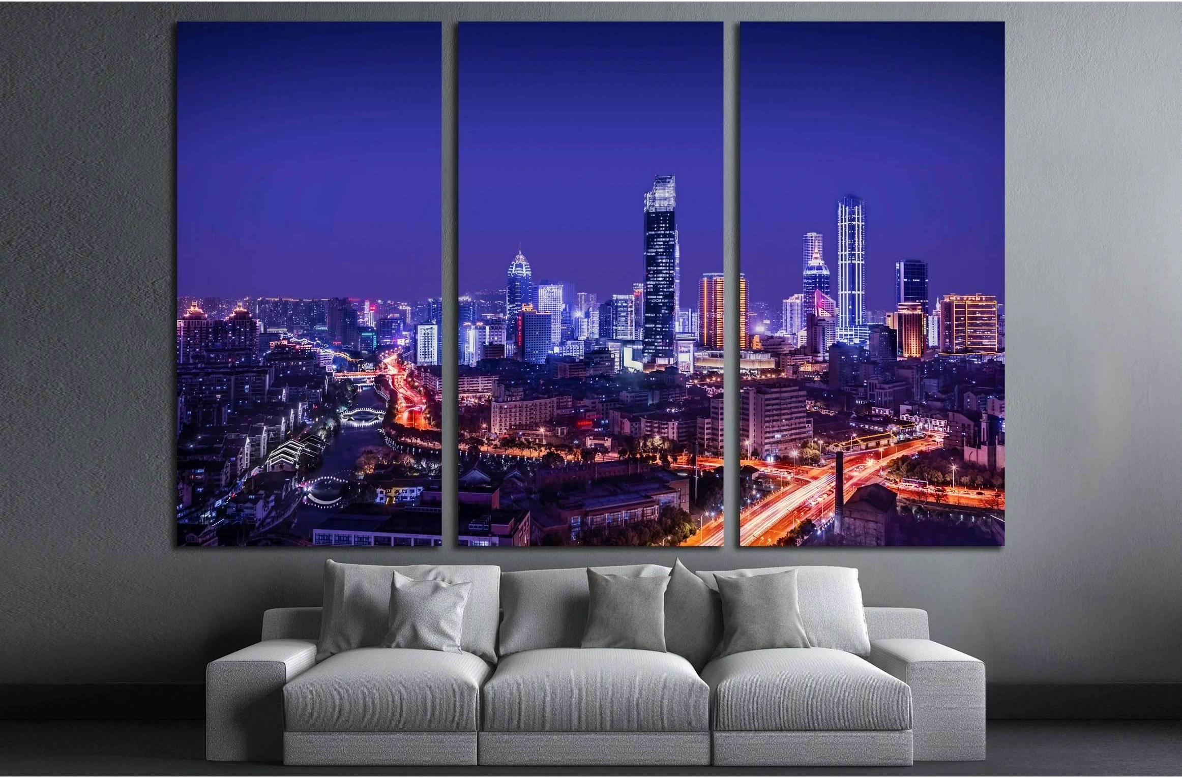 city night №3003 Ready to Hang Canvas Print - Zellart Canvas Prints ALL_Products, s-3003