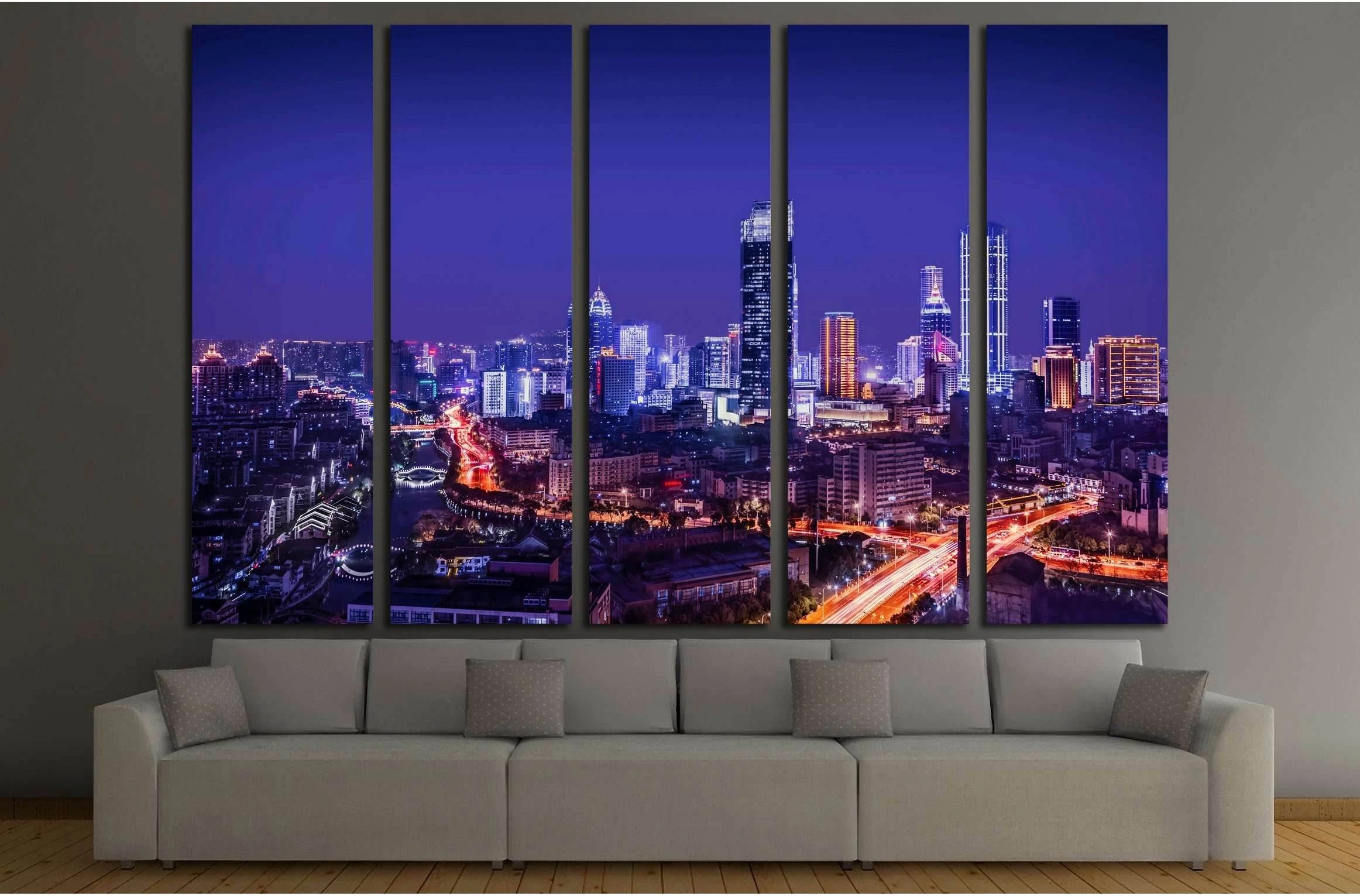 city night №3003 Ready to Hang Canvas Print - Zellart Canvas Prints ALL_Products, s-3003