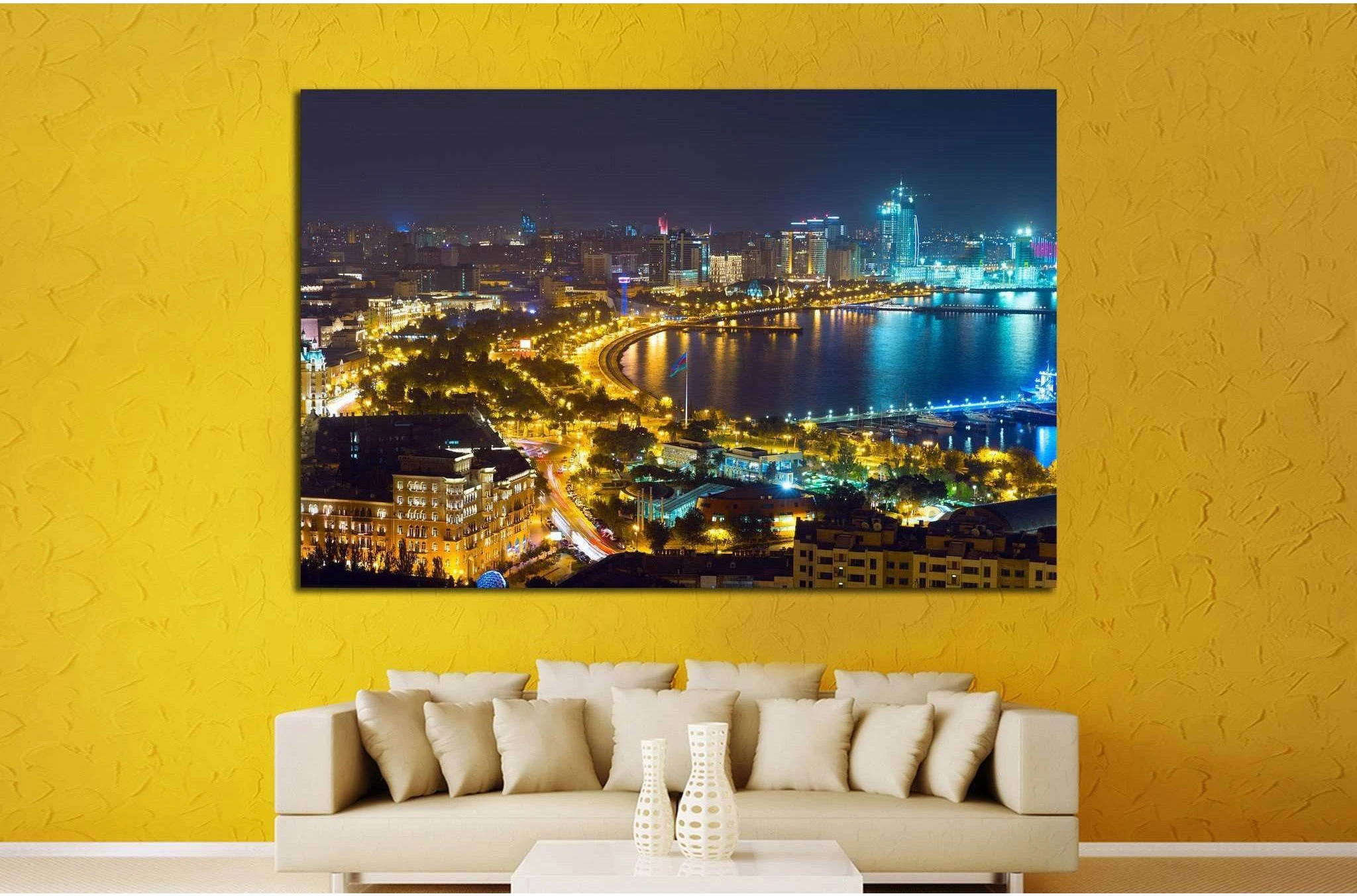 city of Baku, the capital of the Republic of Azerbaijan №1562 Ready to Hang Canvas Print - Zellart Canvas Prints ALL_Products, s-1562