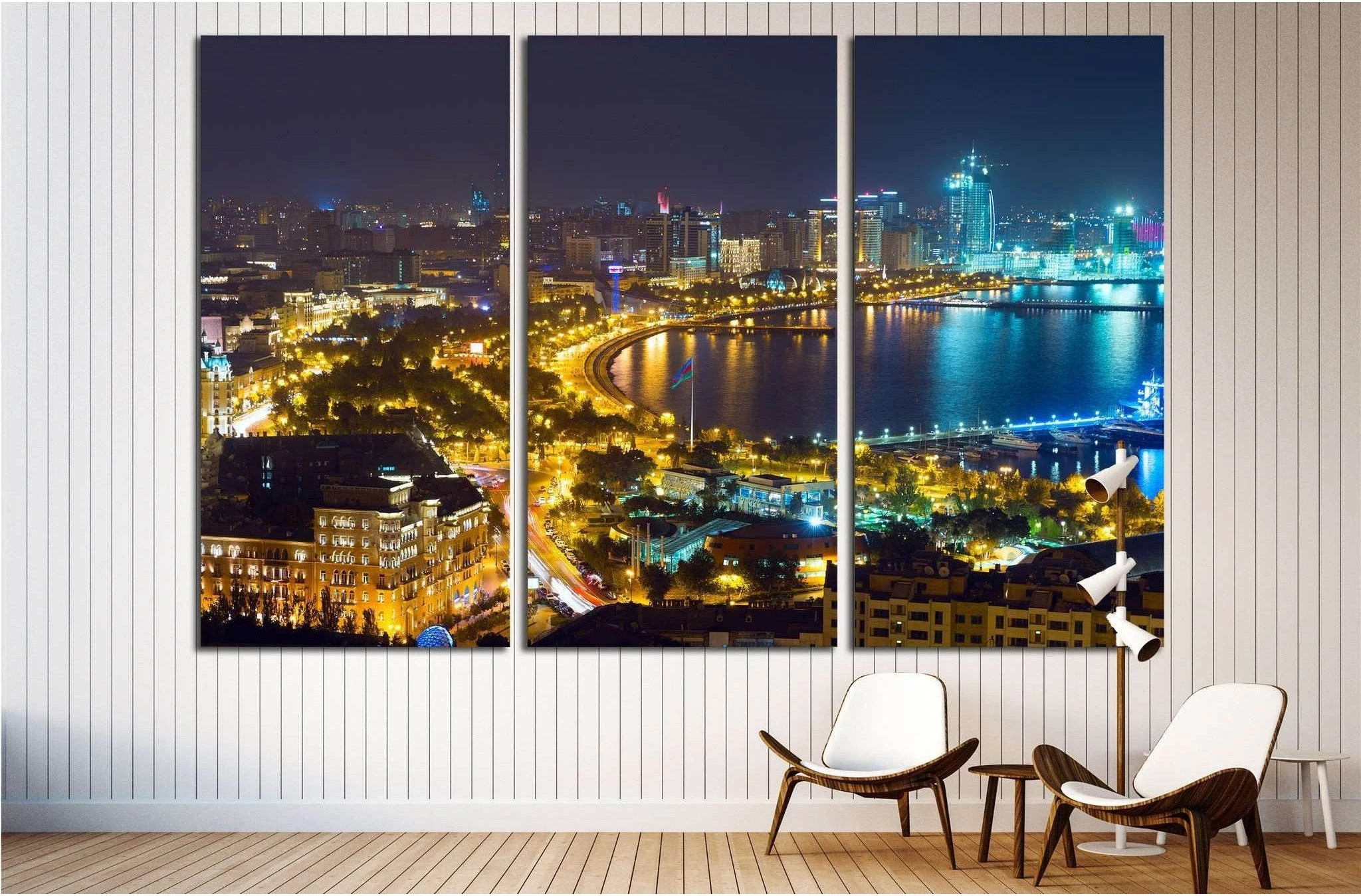 city of Baku, the capital of the Republic of Azerbaijan №1562 Ready to Hang Canvas Print - Zellart Canvas Prints ALL_Products, s-1562