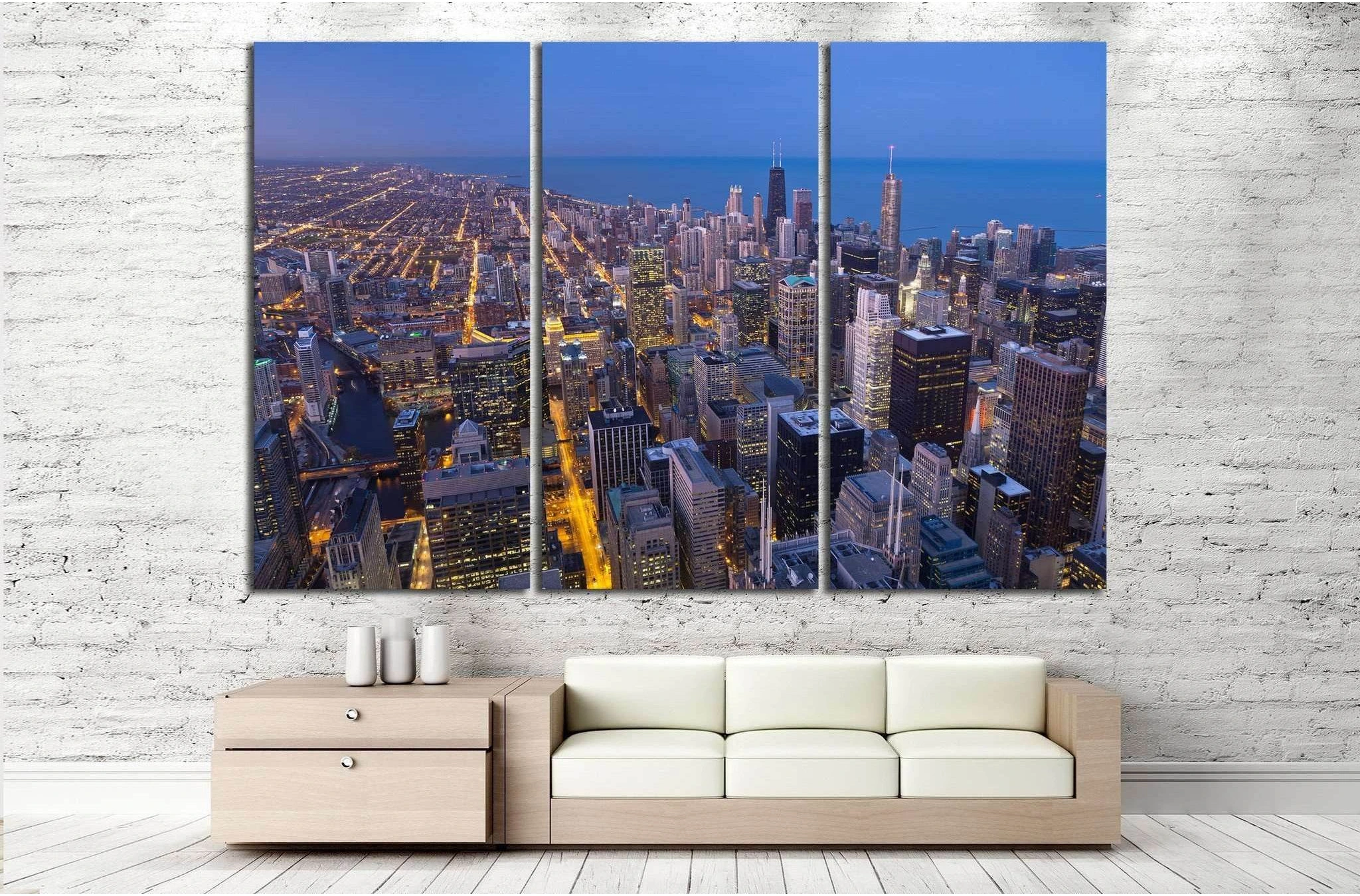 City of Chicago №891 Ready to Hang Canvas Print - Zellart Canvas Prints ALL_Products, s-891