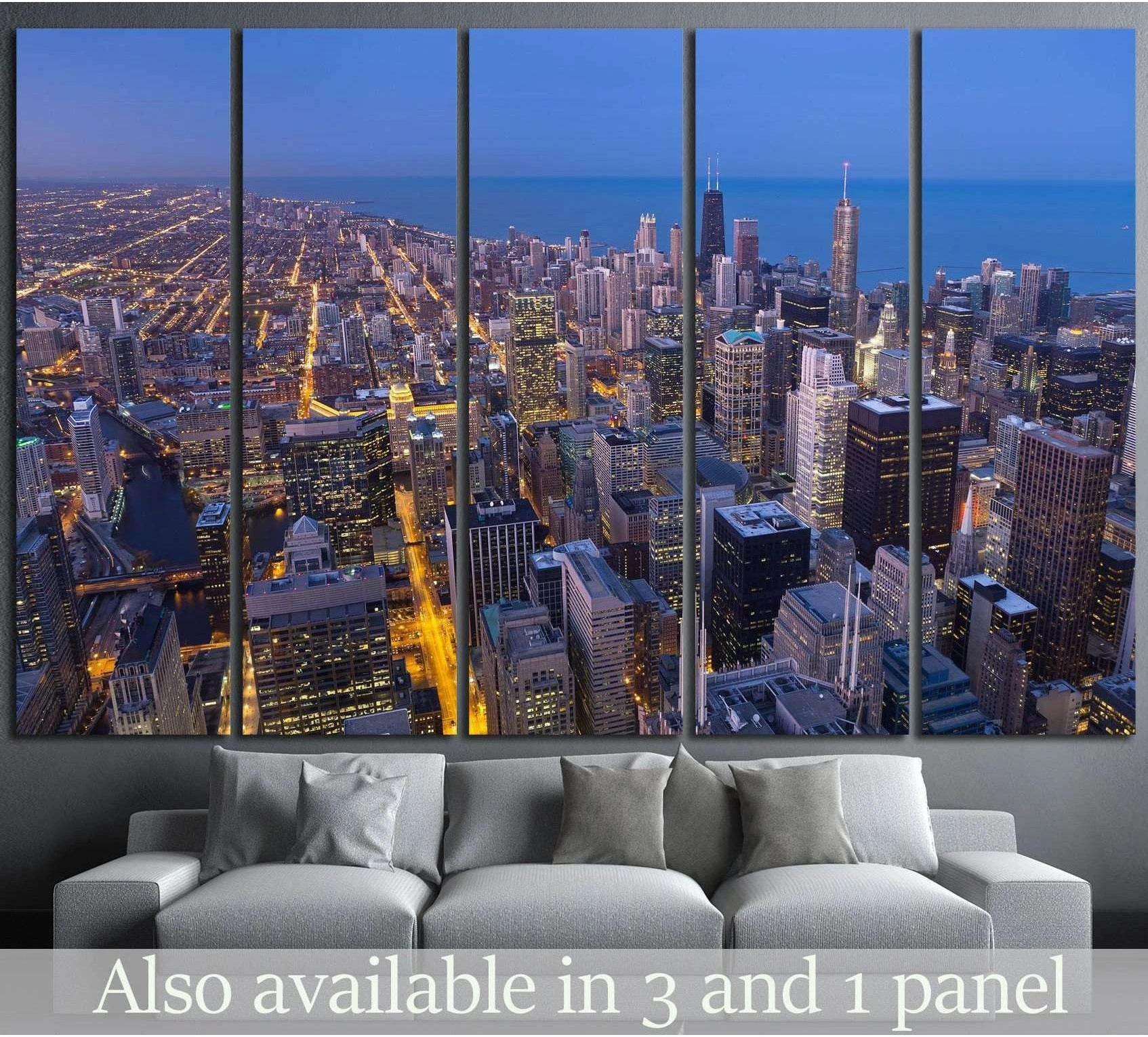 City of Chicago №891 Ready to Hang Canvas Print - Zellart Canvas Prints ALL_Products, s-891