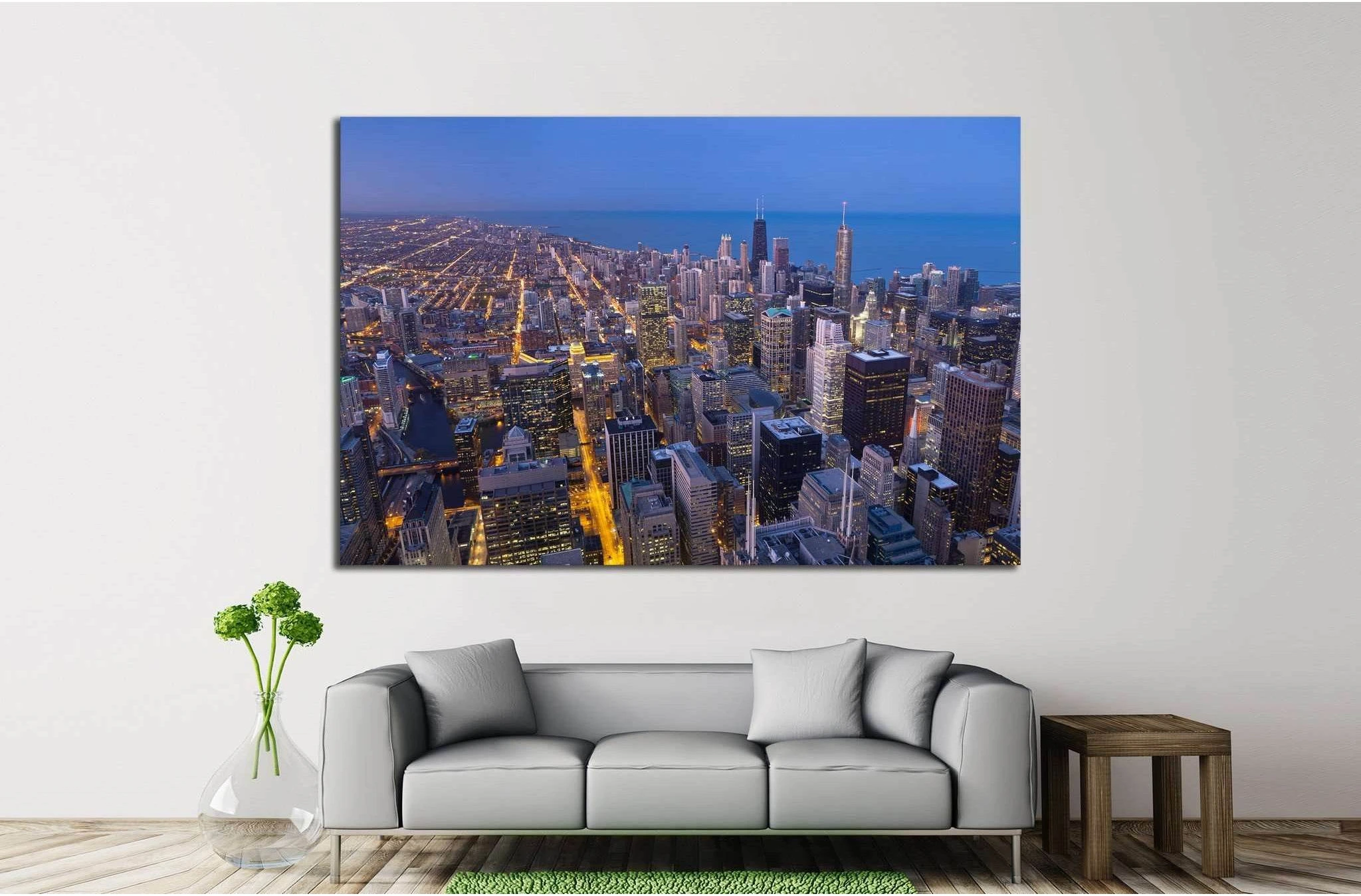 City of Chicago №891 Ready to Hang Canvas Print - Zellart Canvas Prints ALL_Products, s-891