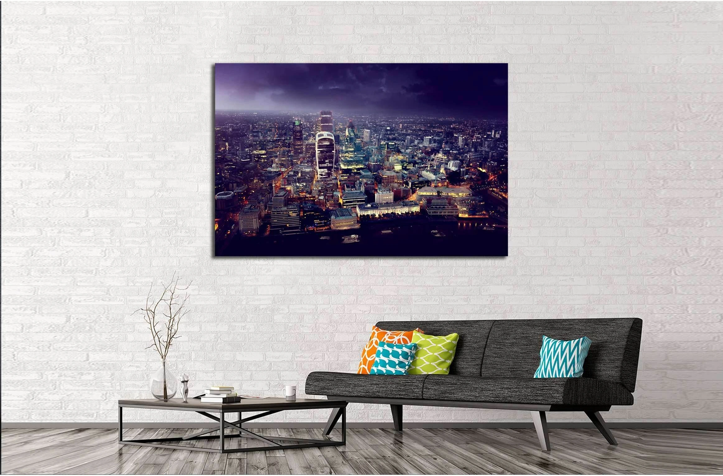 City of London At Sunset №2991 Ready to Hang Canvas Print - Zellart Canvas Prints ALL_Products, s-2991