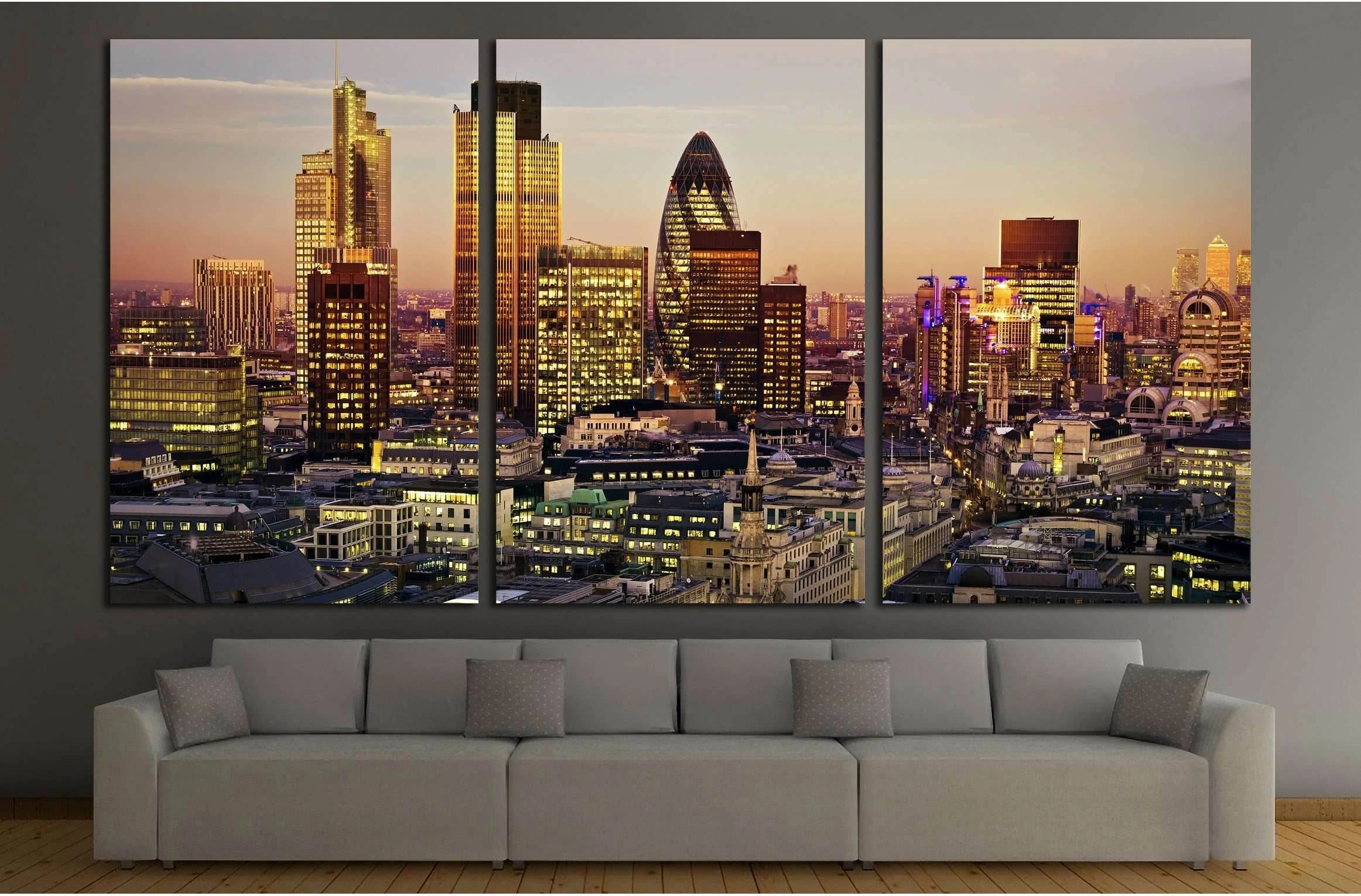 City of London one of the leading centres of global finance №2595 Ready to Hang Canvas Print - Zellart Canvas Prints ALL_Products, s-2595
