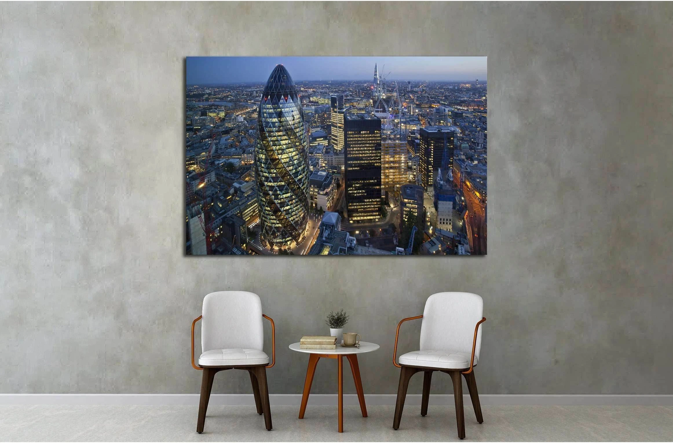 City of London Skyline At Sunse №2148 Ready to Hang Canvas Print - Zellart Canvas Prints ALL_Products, s-2148