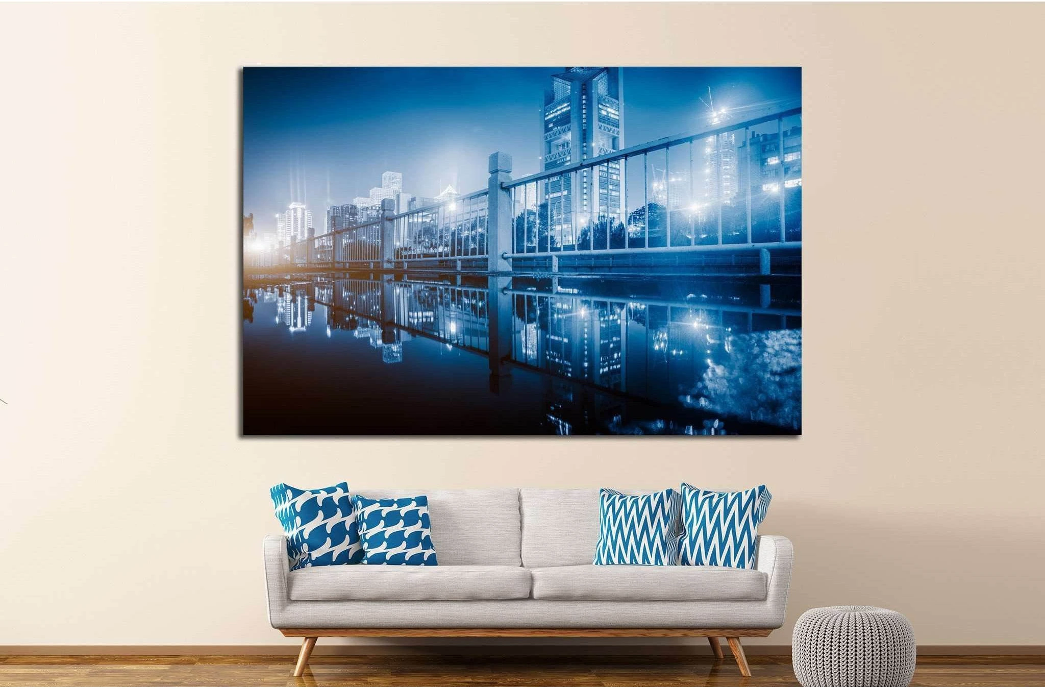 City skyline №1064 Ready to Hang Canvas Print - Zellart Canvas Prints ALL_Products, s-1064