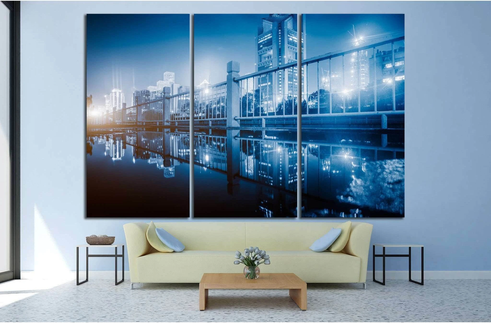 City skyline №1064 Ready to Hang Canvas Print - Zellart Canvas Prints ALL_Products, s-1064