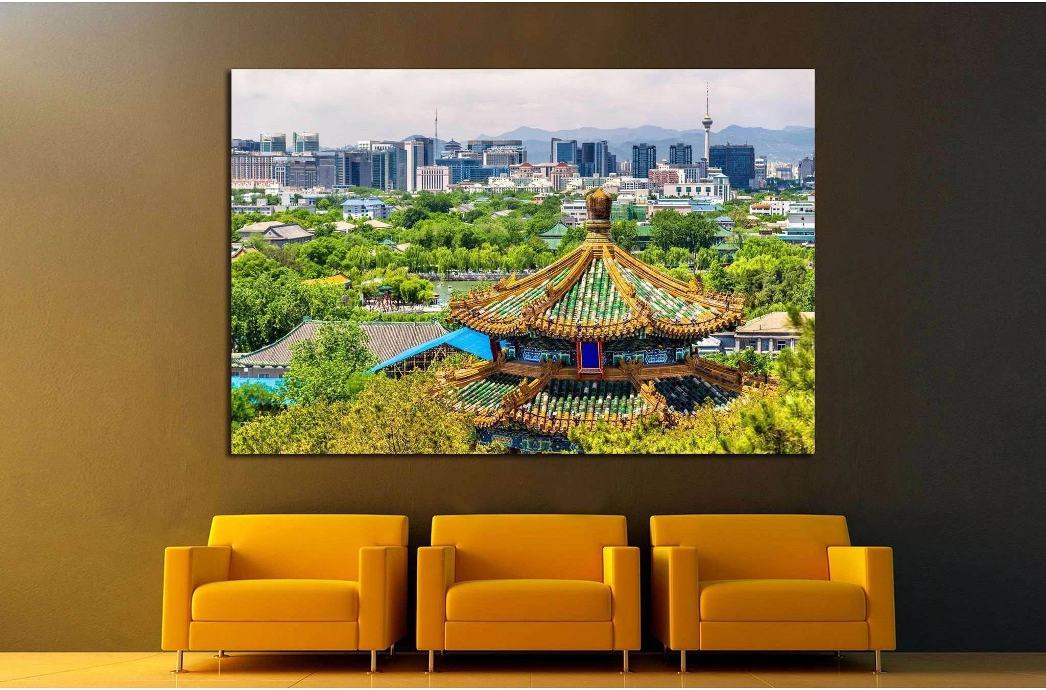 City view of Beijing from Jingshan park, China №1370 Ready to Hang Canvas Print - Zellart Canvas Prints ALL_Products, s-1370