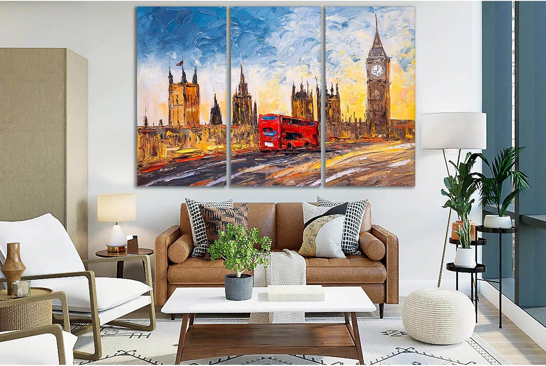 City View Of London №SL597 Ready to Hang Canvas Print - Zellart Canvas Prints 0new, ALL_Products, Oil Painting Wall Art