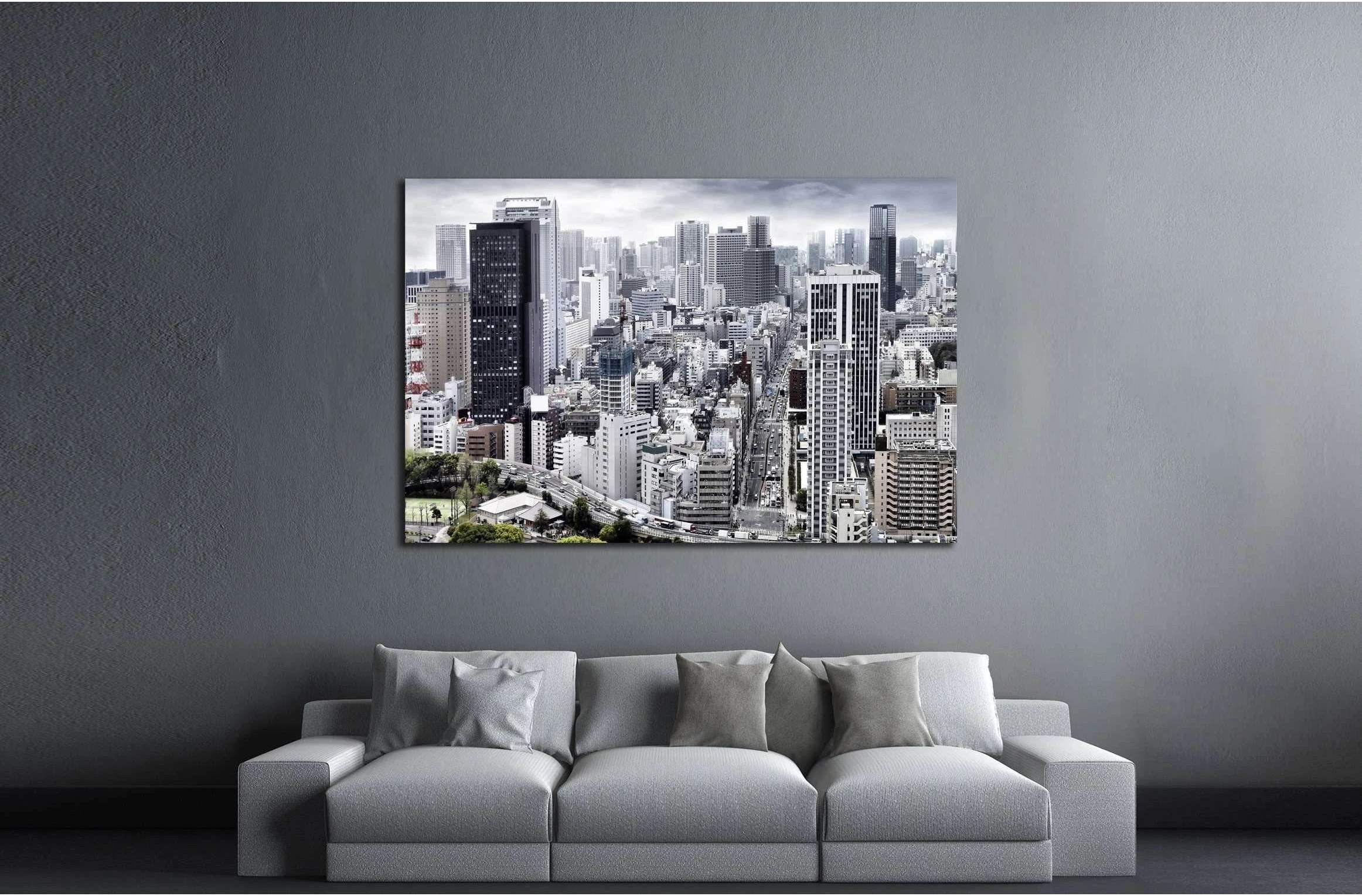 City view of skyscarpers №2608 Ready to Hang Canvas Print - Zellart Canvas Prints ALL_Products, s-2608