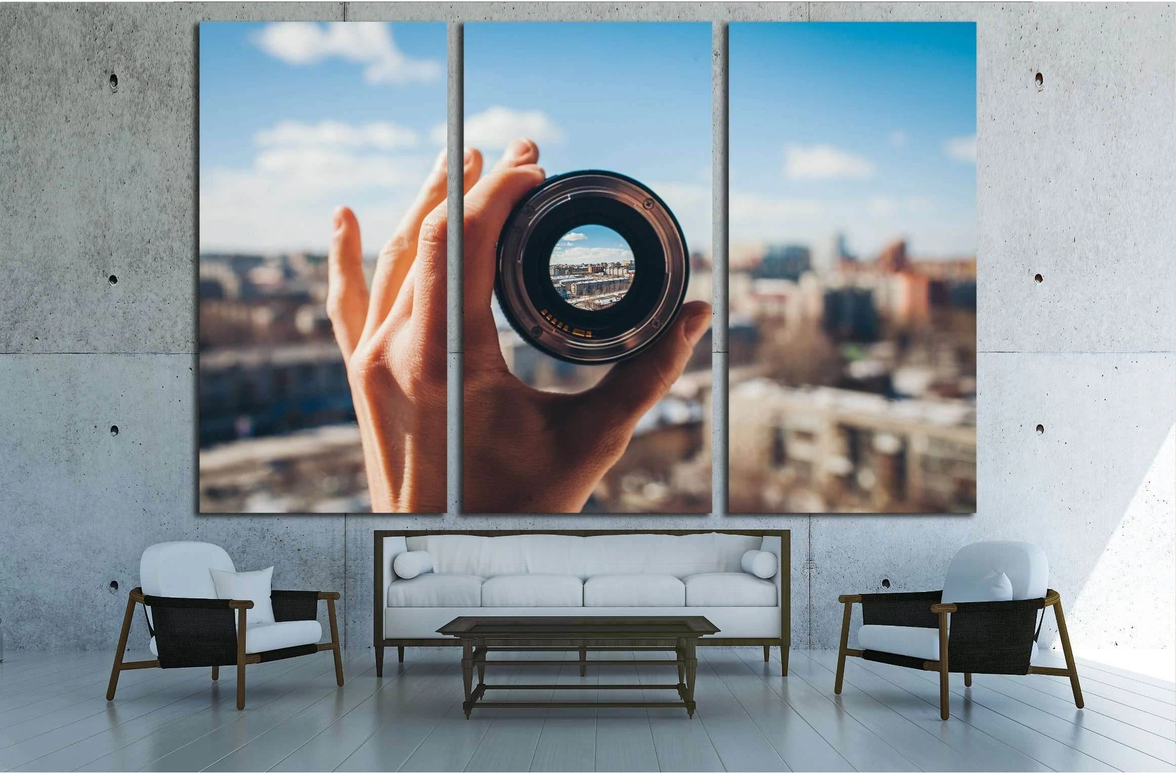 City view through the lens №3044 Ready to Hang Canvas Print - Zellart Canvas Prints ALL_Products, s-3044