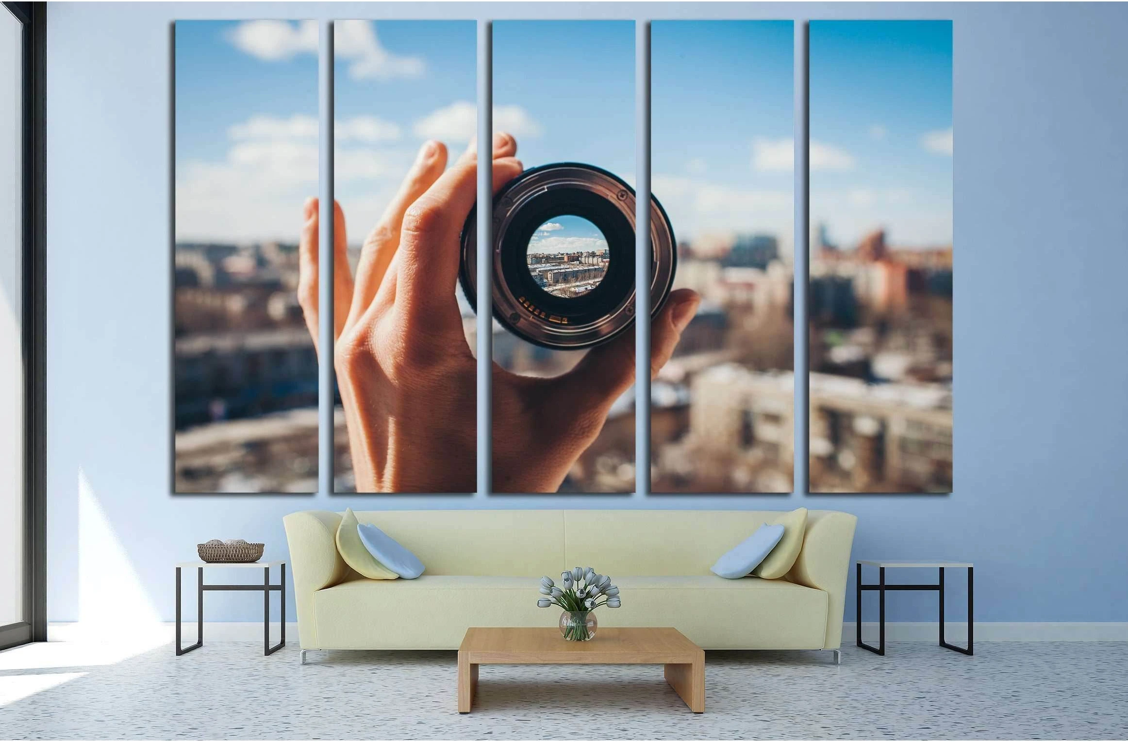 City view through the lens №3044 Ready to Hang Canvas Print - Zellart Canvas Prints ALL_Products, s-3044