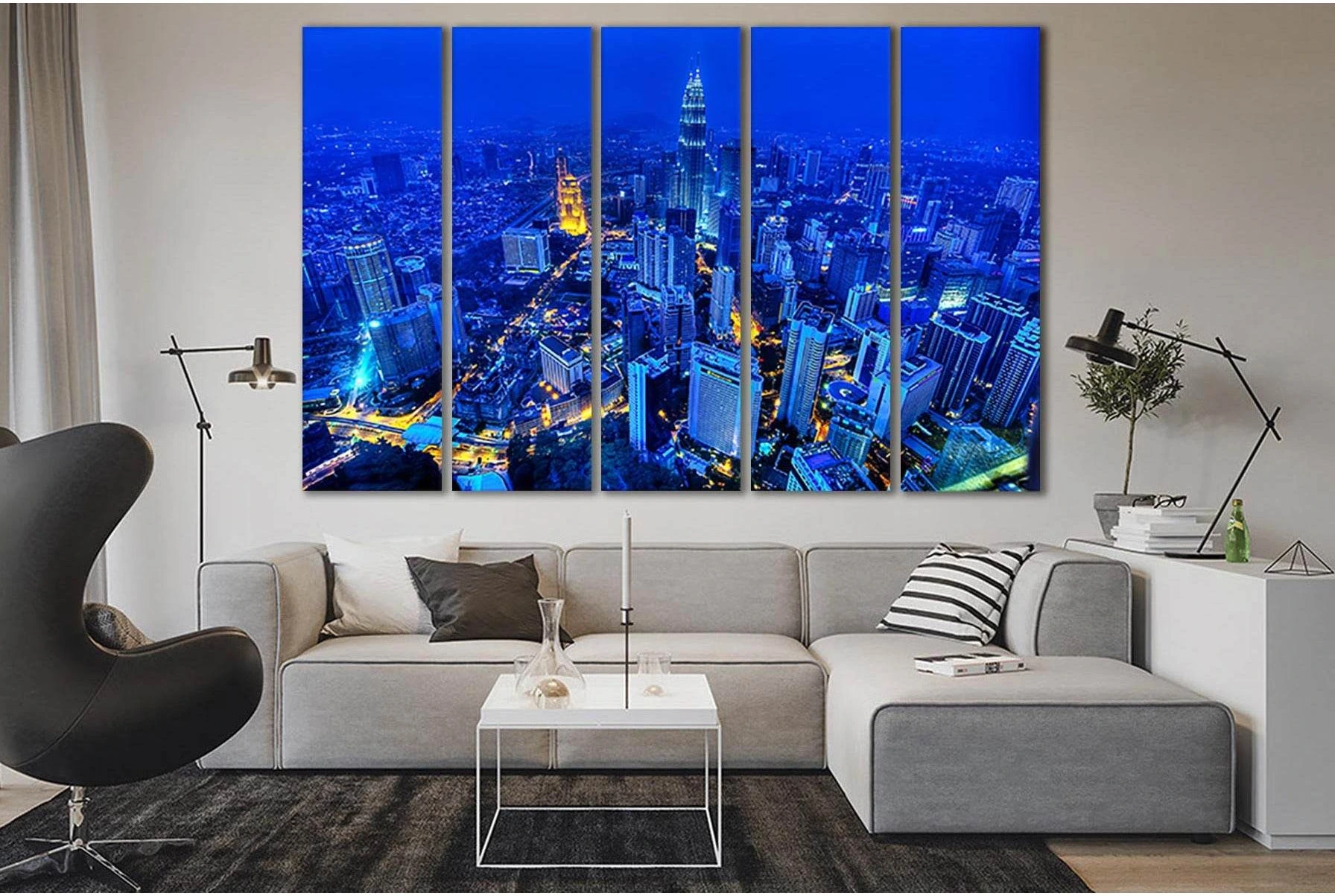 Cityscape Kuala Lumpur №SL349 Ready to Hang Canvas Print - Zellart Canvas Prints 0new, ALL_Products, Cityscapes & Skylines