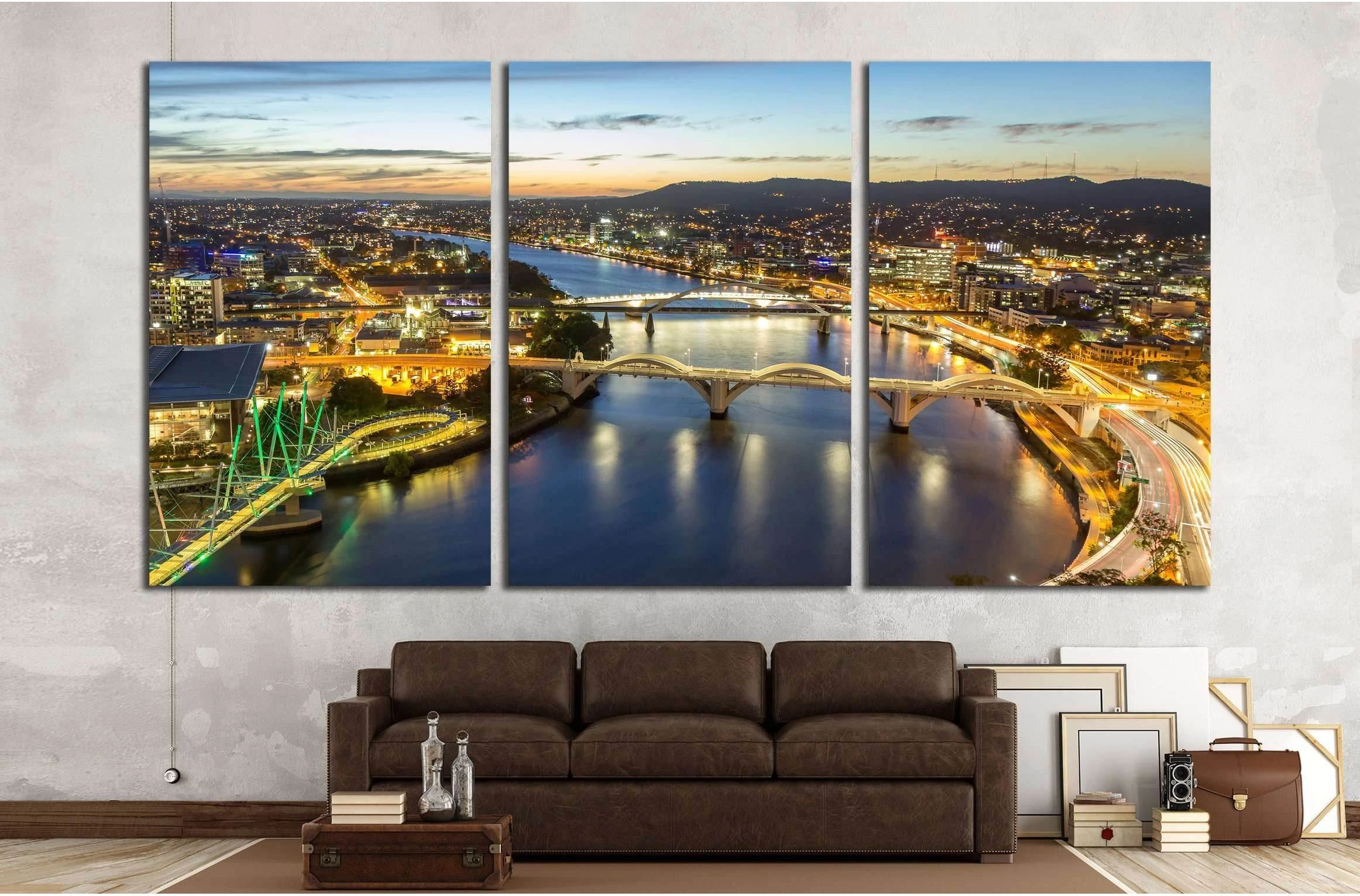 Cityscape Skyline at Twilight Dusk in Summer, Queensland, Australia №2295 Ready to Hang Canvas Print - Zellart Canvas Prints ALL_Products, s-2295