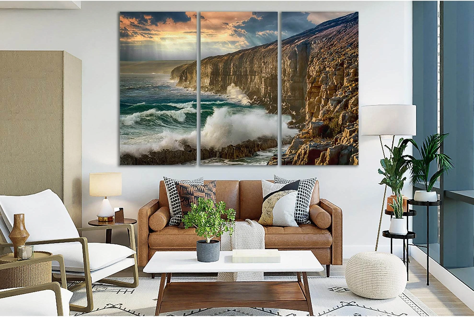 Cliff Of The Seashore №SL196 Ready to Hang Canvas Print - Zellart Canvas Prints 0new, ALL_Products, Beach Ocean & Waves