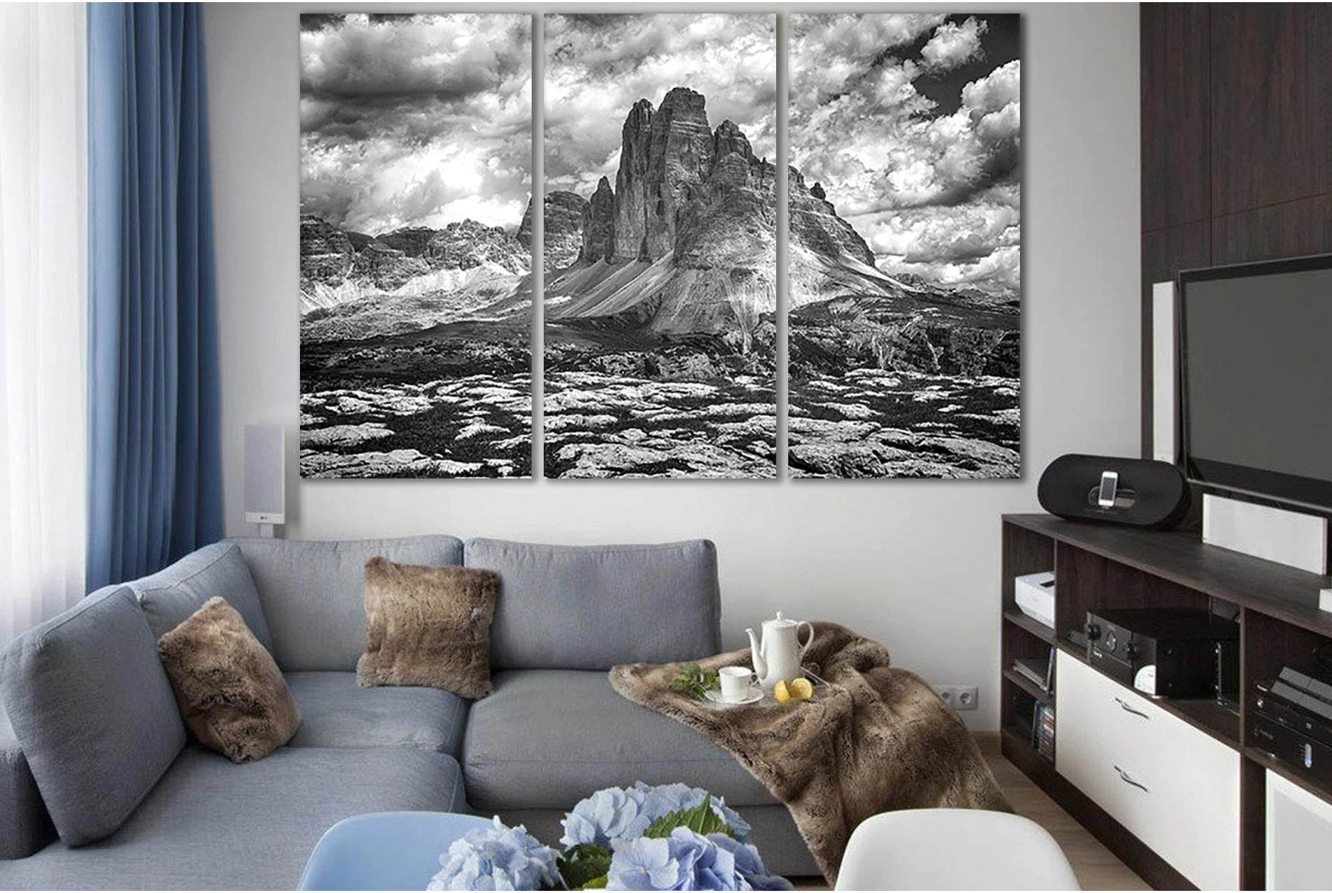 Cliffs In Black And White №SL831 Ready to Hang Canvas Print - Zellart Canvas Prints 0new, ALL_Products, Black & White Wall Art