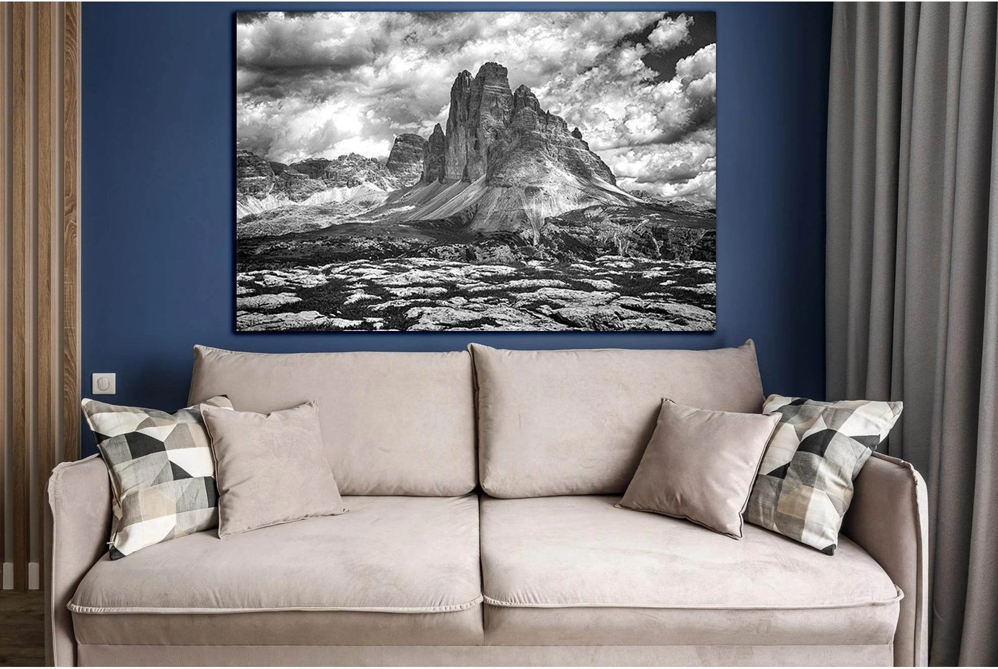 Cliffs In Black And White №SL831 Ready to Hang Canvas Print - Zellart Canvas Prints 0new, ALL_Products, Black & White Wall Art