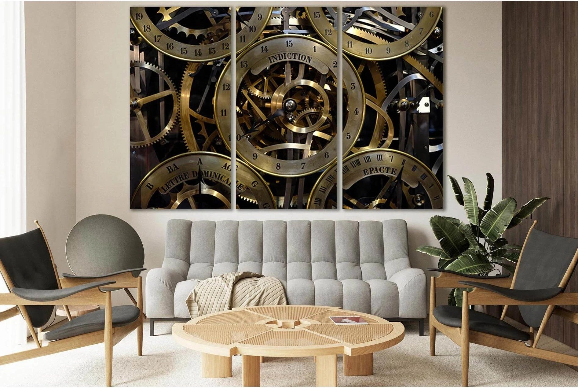 Clock Movement №SL787 Ready to Hang Canvas Print - Zellart Canvas Prints 0new, ALL_Products, Engine, Engines Wall Art