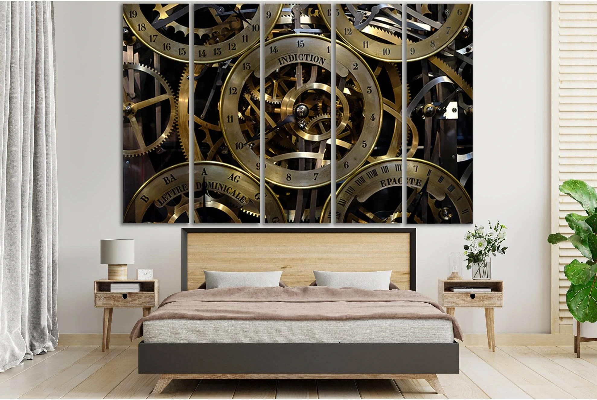 Clock Movement №SL787 Ready to Hang Canvas Print - Zellart Canvas Prints 0new, ALL_Products, Engine, Engines Wall Art