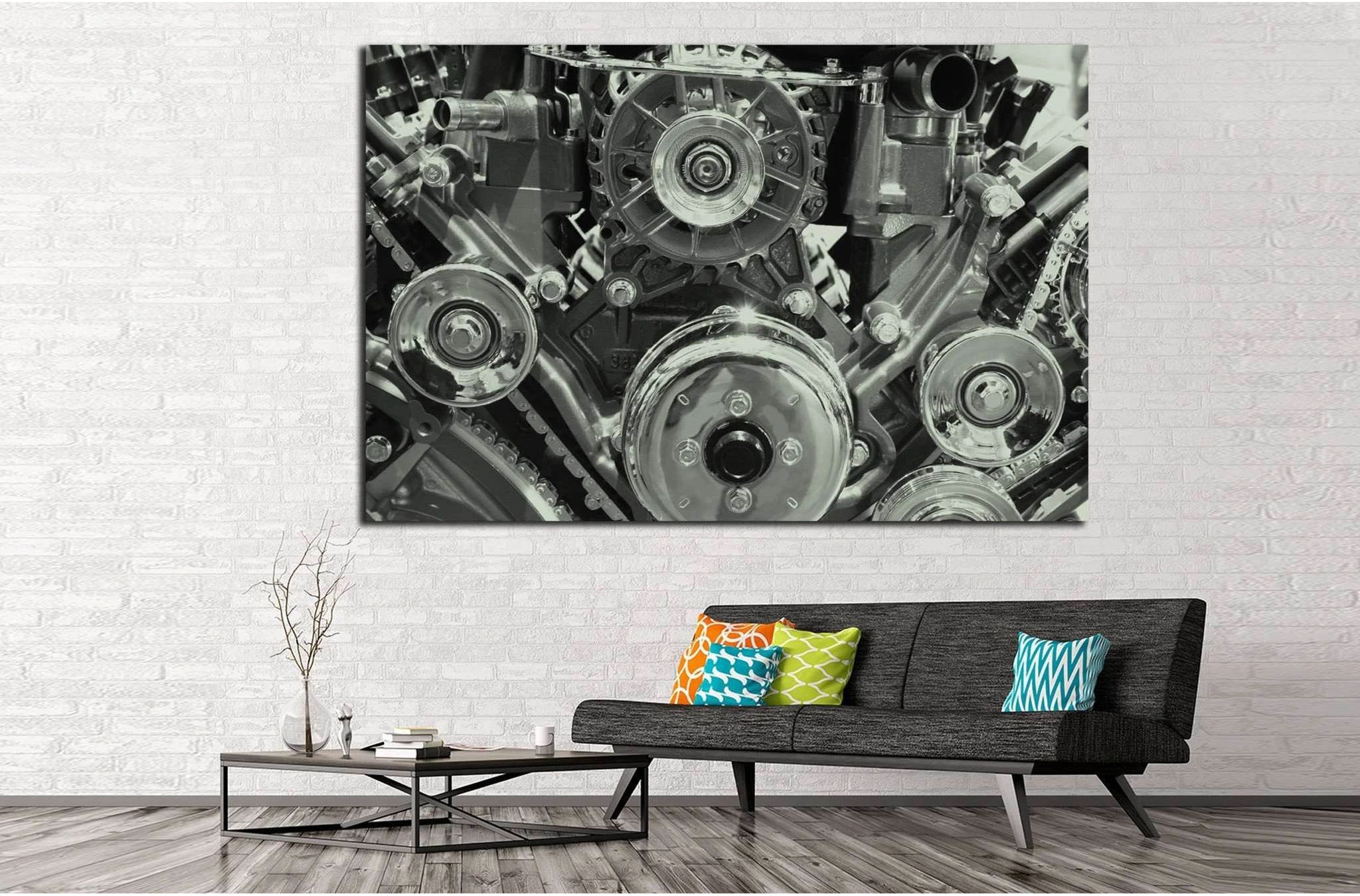 Close up engine №137 Ready to Hang Canvas Print - Zellart Canvas Prints ALL_Products, wd-137