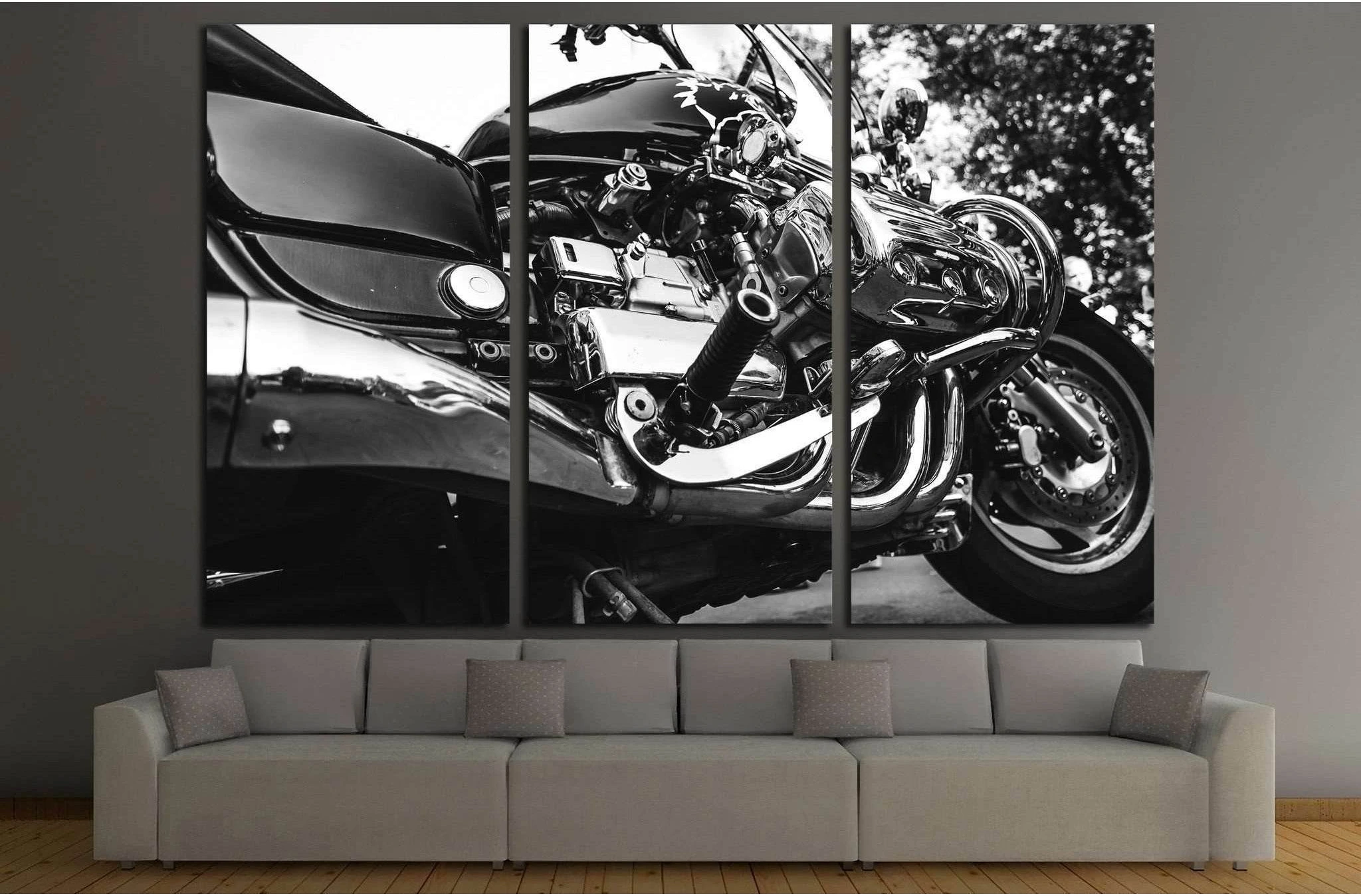 Close up motorcycle №1886 Ready to Hang Canvas Print - Zellart Canvas Prints ALL_Products, s-1886
