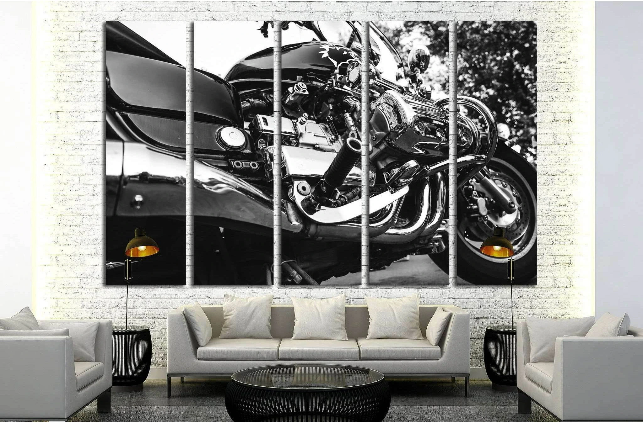 Close up motorcycle №1886 Ready to Hang Canvas Print - Zellart Canvas Prints ALL_Products, s-1886