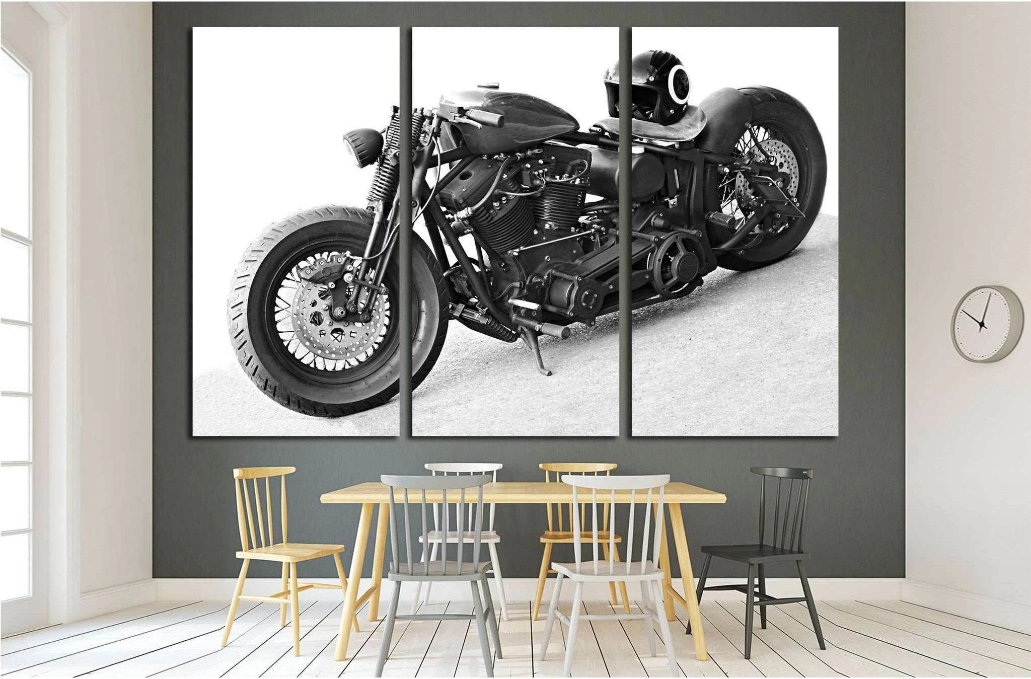 Close up of a high power chopper bike №1896 Ready to Hang Canvas Print - Zellart Canvas Prints ALL_Products, s-1896