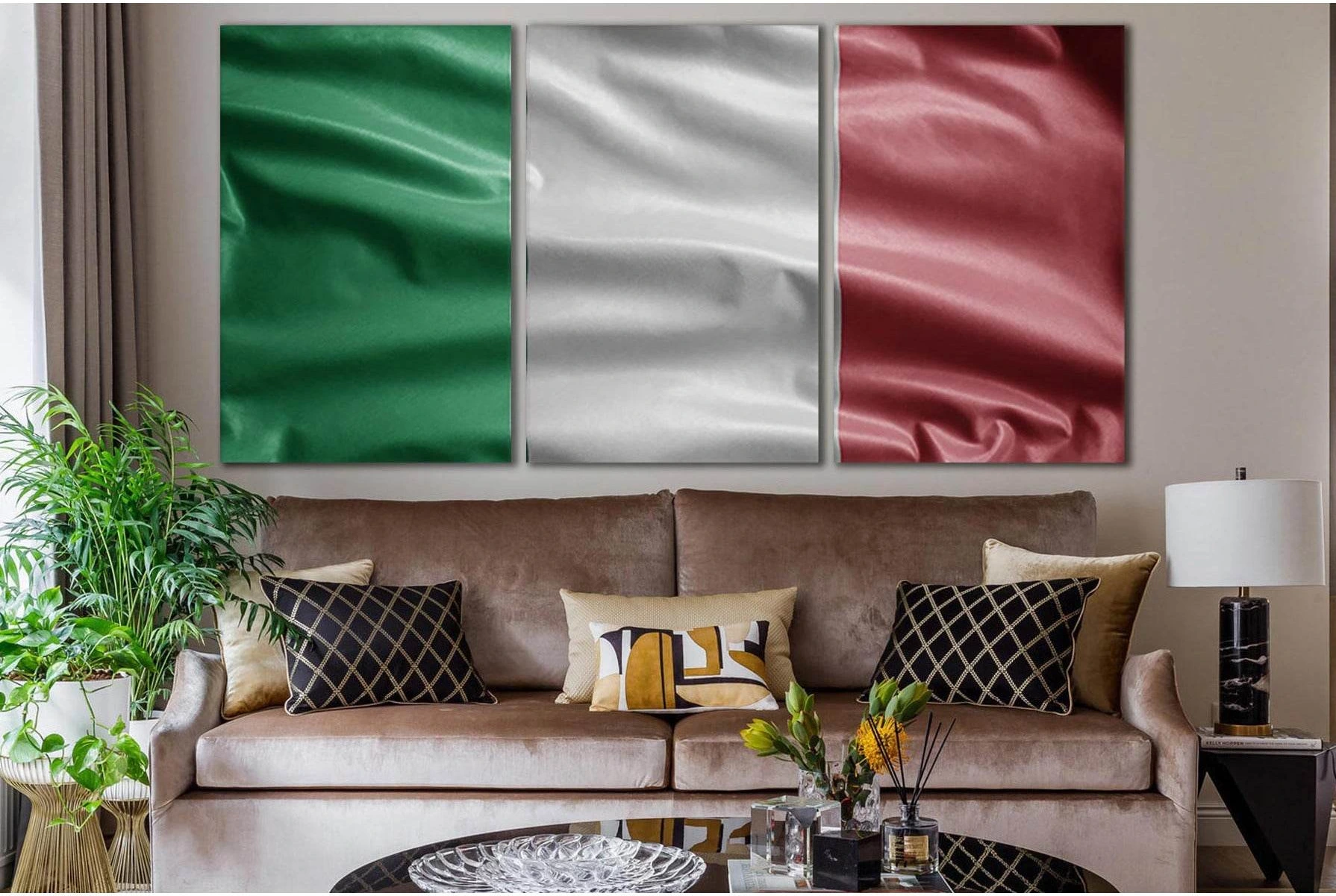 Close Up Of Italy Flag №SL1184 Ready to Hang Canvas Print - Zellart Canvas Prints 0new, ALL_Products, Flags