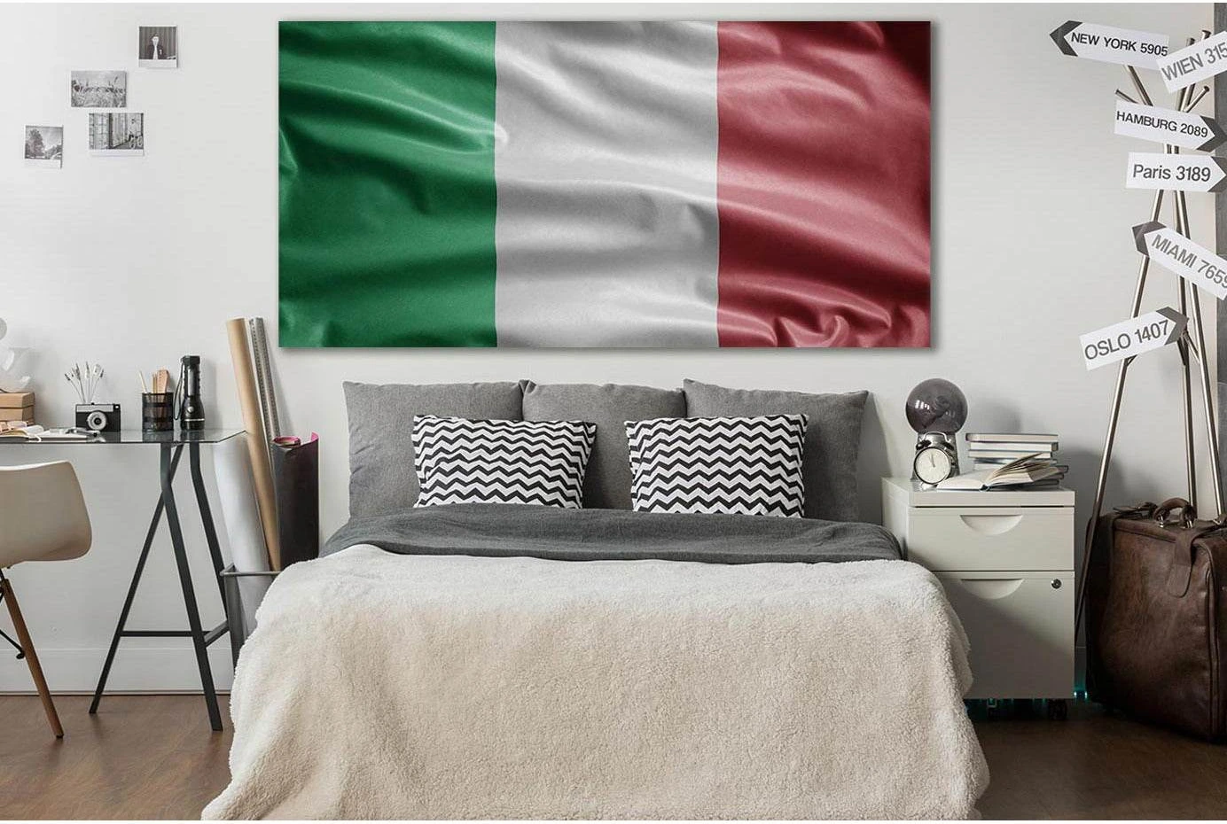 Close Up Of Italy Flag №SL1184 Ready to Hang Canvas Print - Zellart Canvas Prints 0new, ALL_Products, Flags