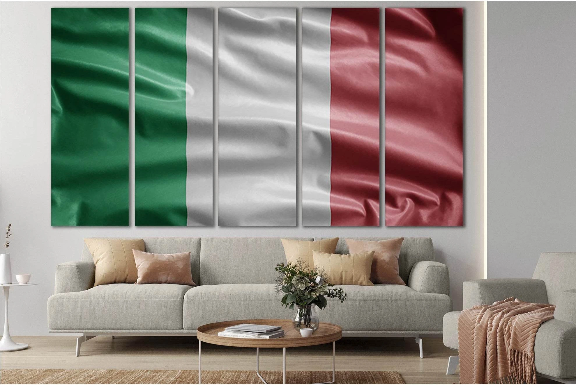 Close Up Of Italy Flag №SL1184 Ready to Hang Canvas Print - Zellart Canvas Prints 0new, ALL_Products, Flags