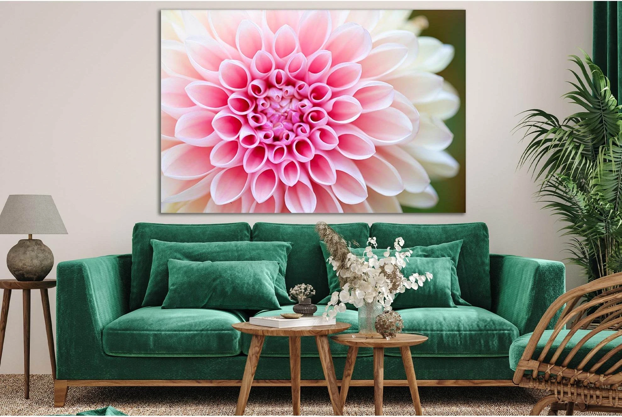 Close Up Of Pink Flower №SL697 Ready to Hang Canvas Print - Zellart Canvas Prints 0new, ALL_Products, Floral & Botanical Wall Art