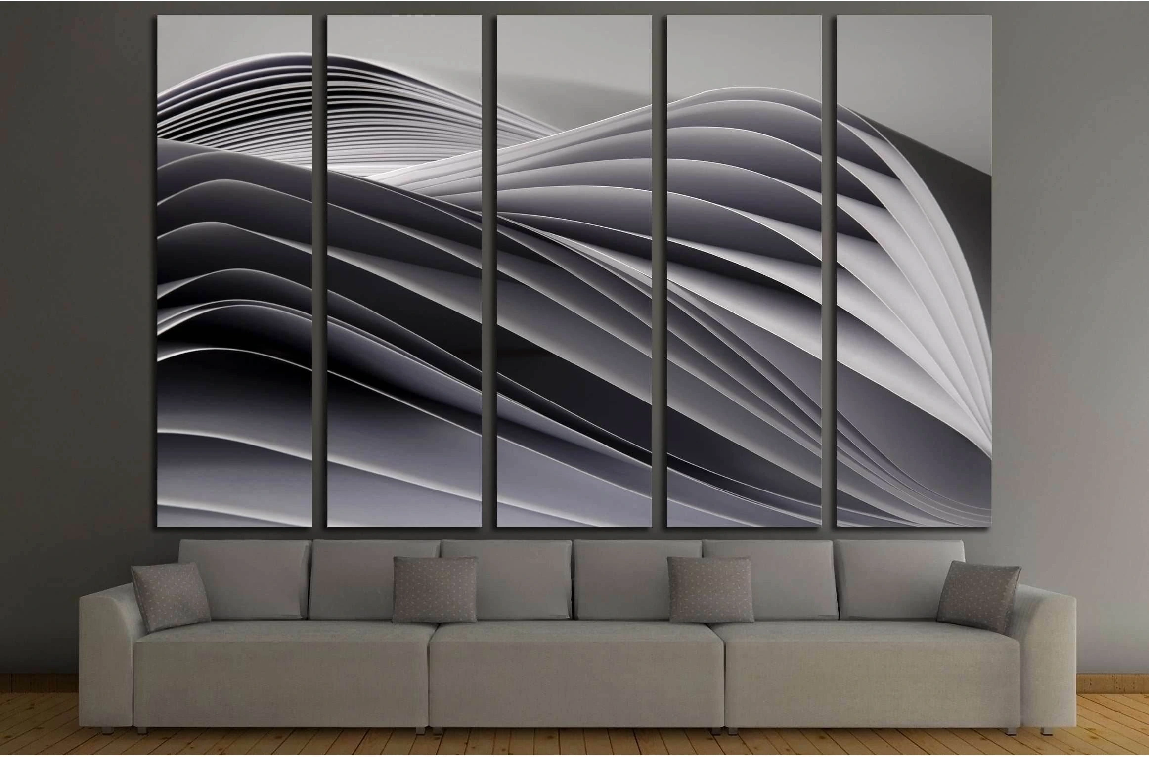 Close up textured abstracted beauty ocean-liked clean empty pages isolated in studio №2531 Ready to Hang Canvas Print - Zellart Canvas Prints ALL_Products, s-2531